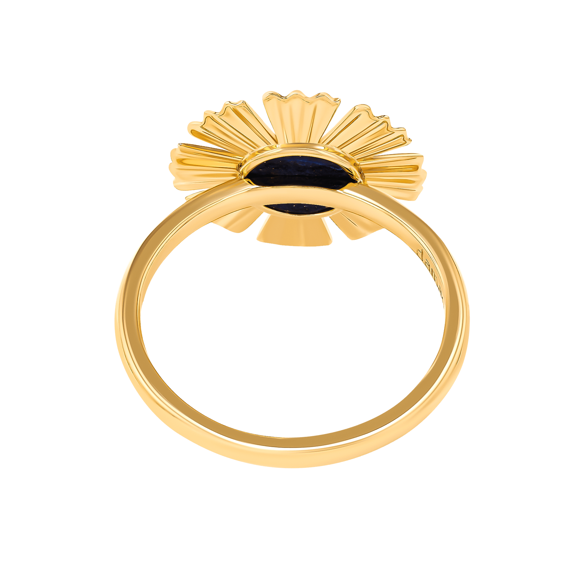 Sunkiss Yellow Gold Ring With Lapis Lazuli And Diamond