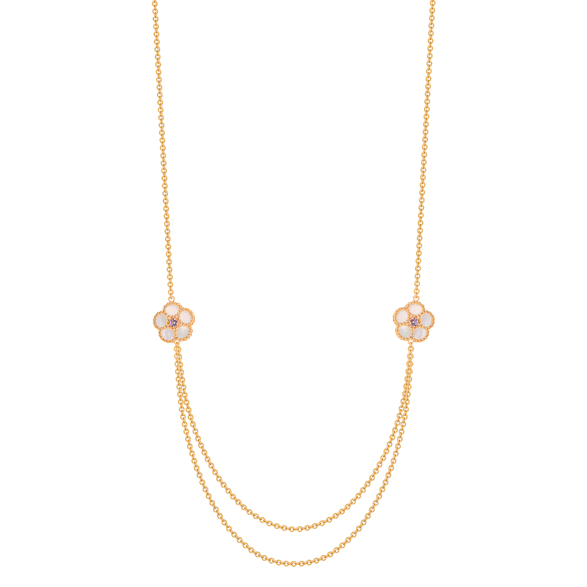 Petali Del Mare Flower Tiered Necklace Rose Gold