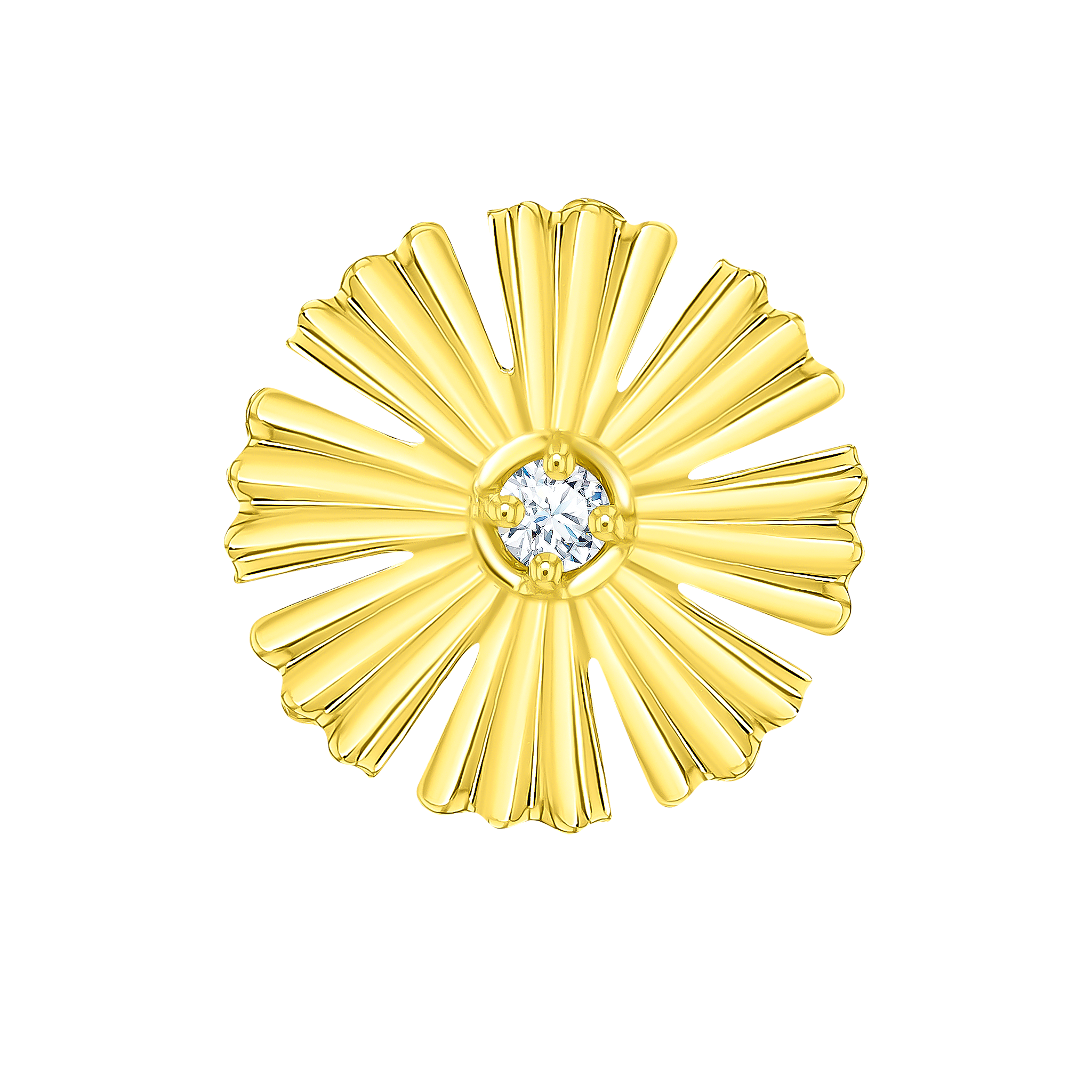 Sunkiss Small Stud Earrings With Diamond In 18k Yellow Gold