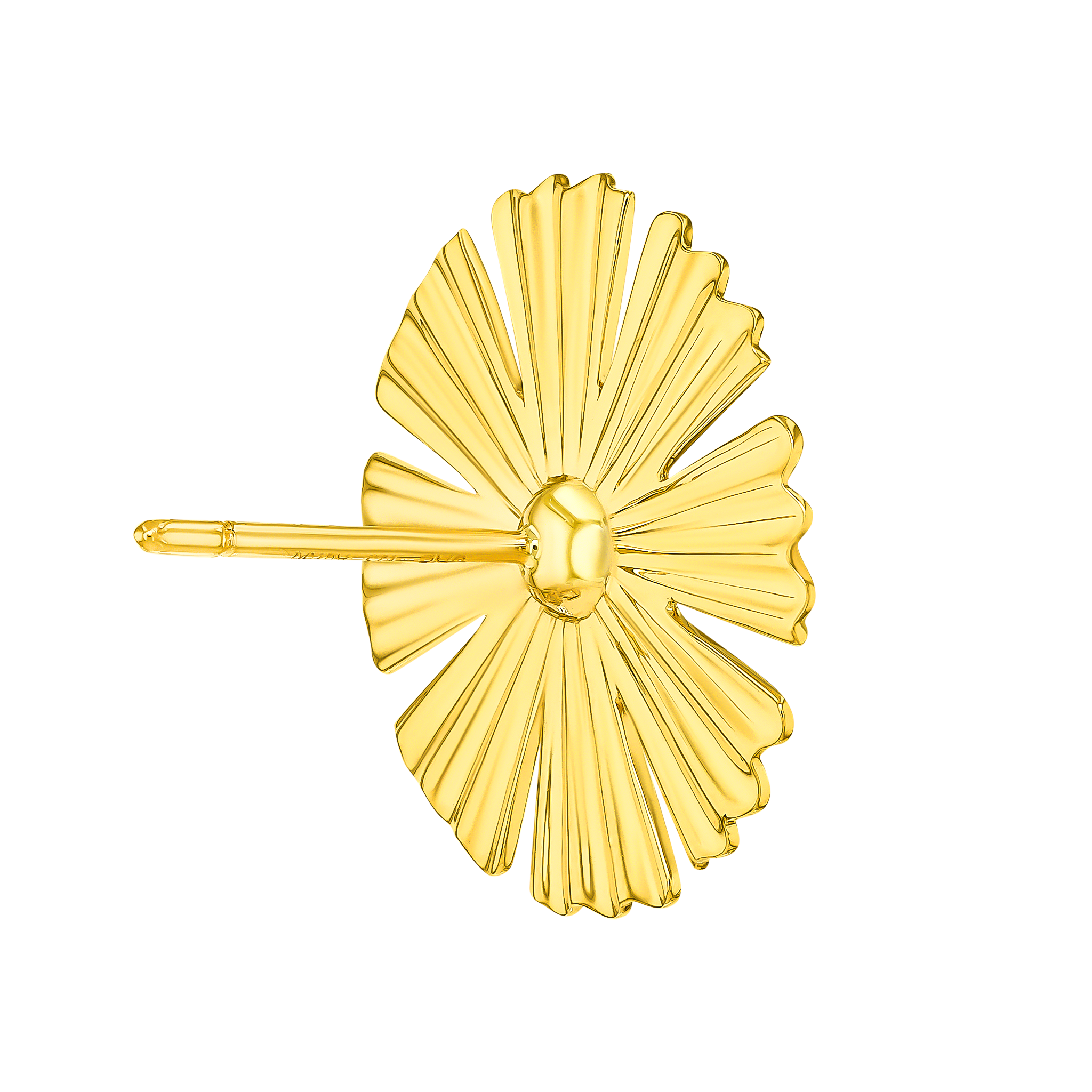 Sunkiss Medium Stud Earrings With Diamond In 18k Yellow Gold