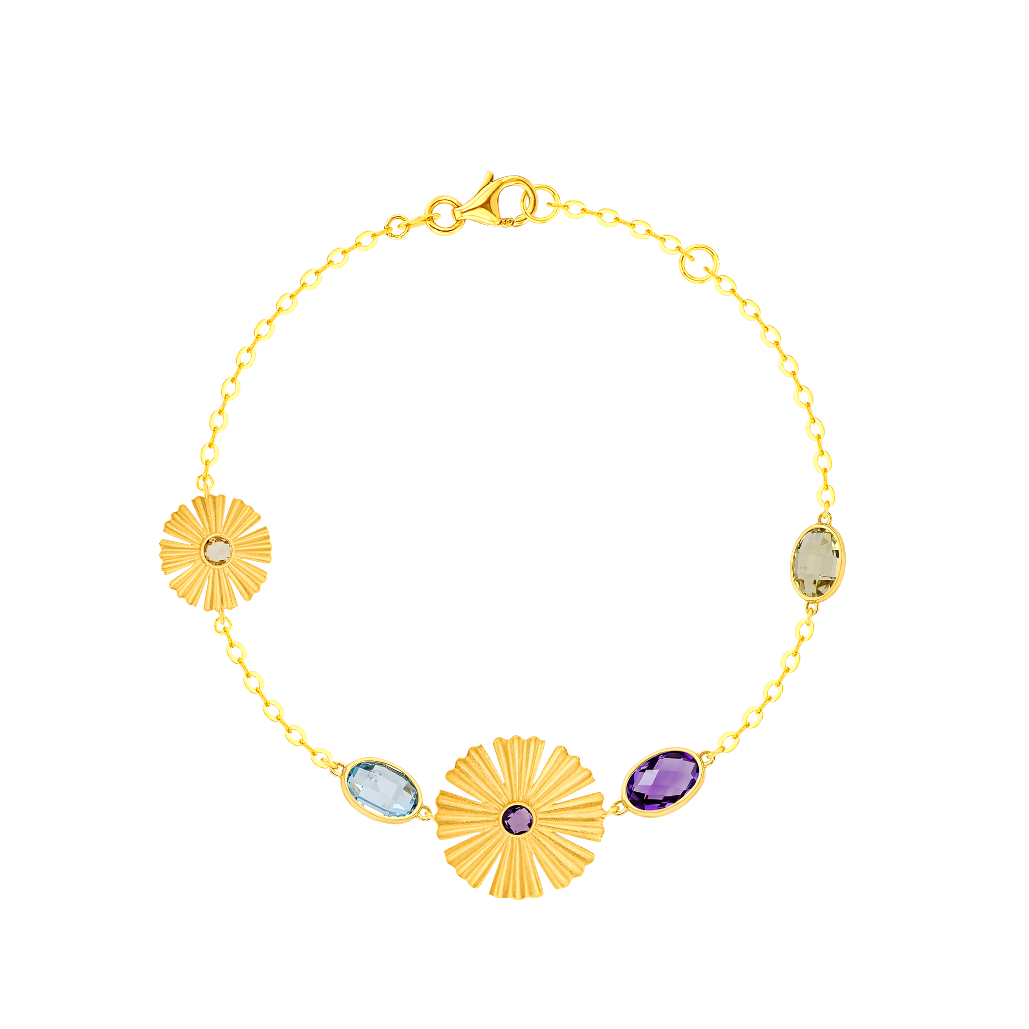 سوار Sunkiss Garden Topaz الأزرق بلون 18 قيراط ذهبي أصفر