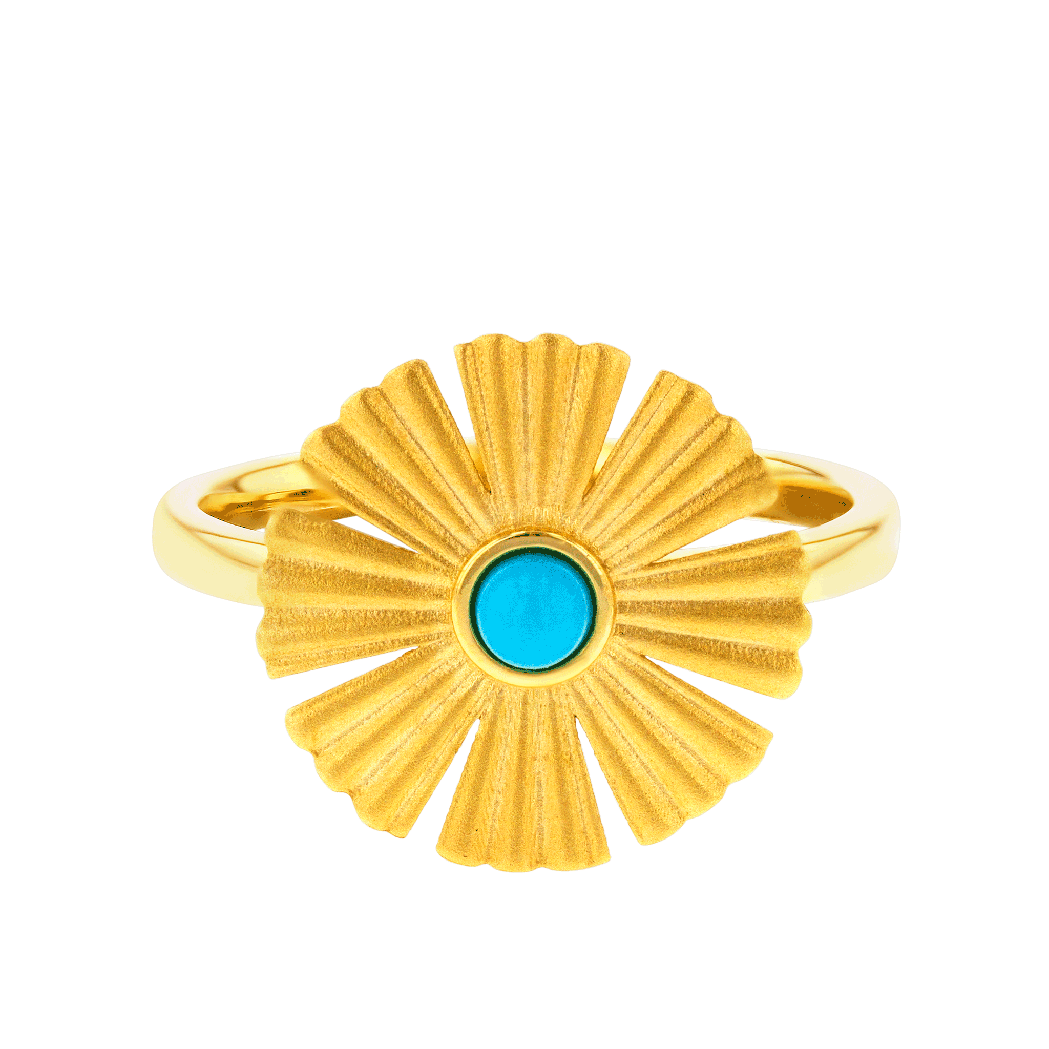 خاتم تركواز Sunkiss باللون الأصفر الذهبي عيار 18 عيار