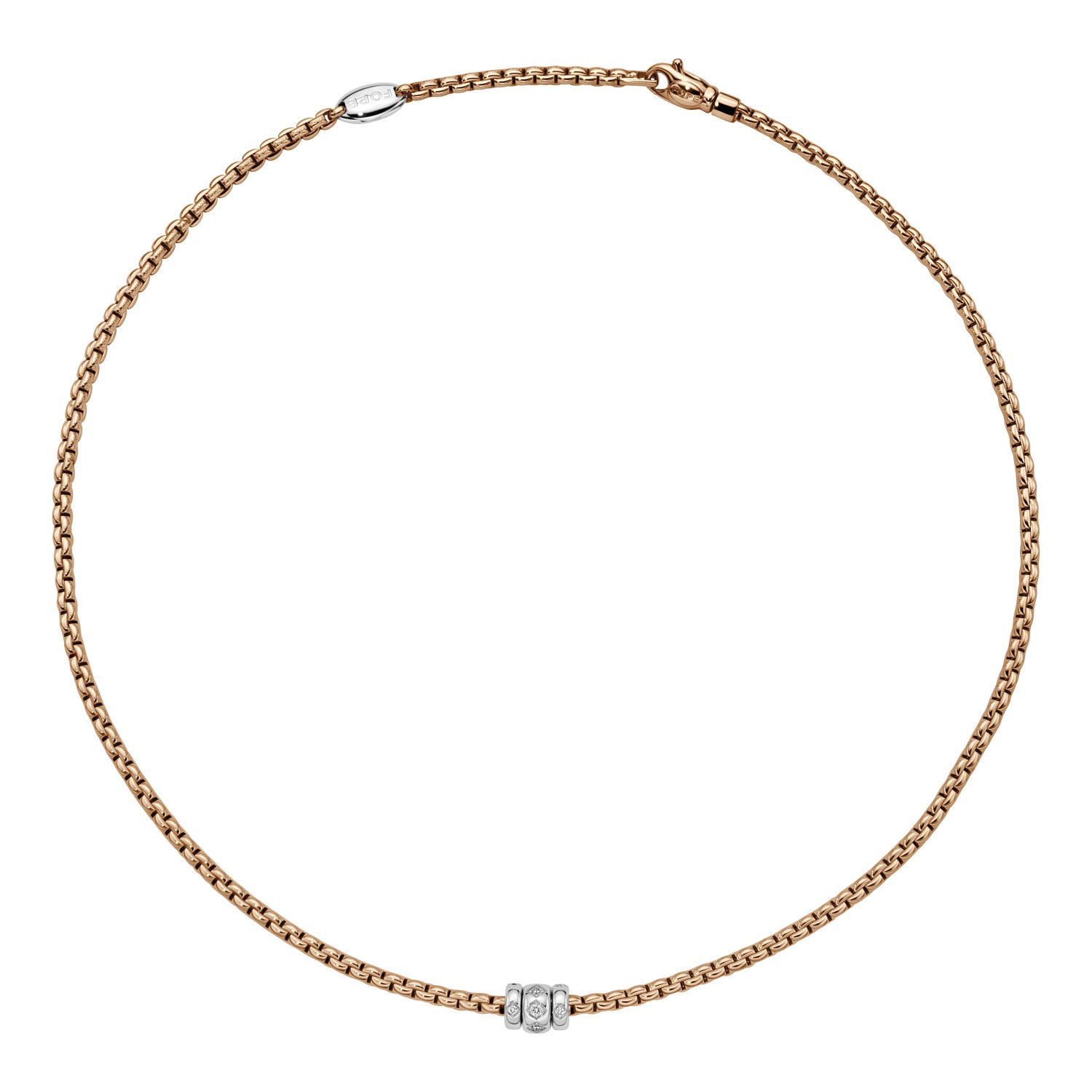 Necklace With Rhombus Set Diamonds