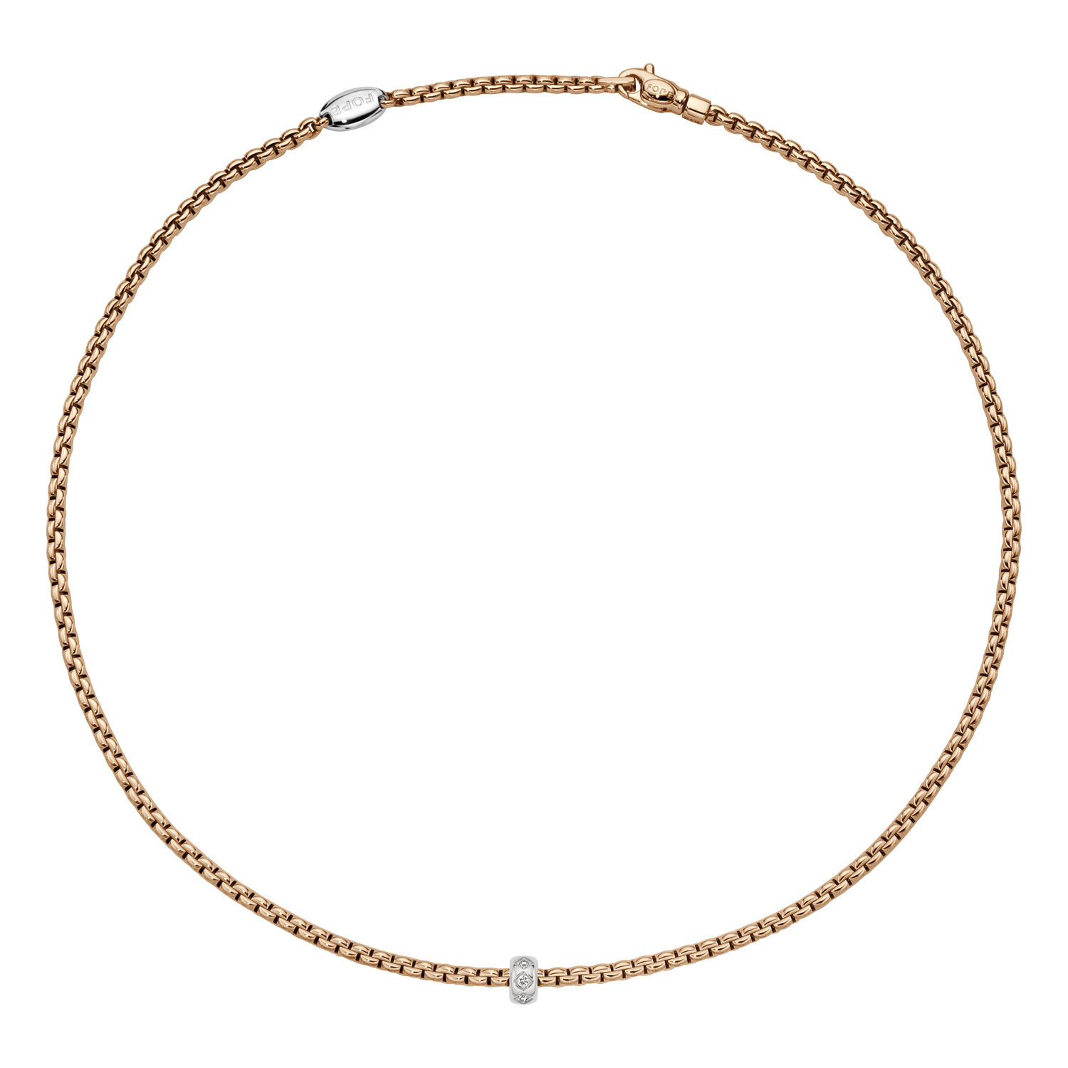 Necklace With Rhombus Set Diamonds