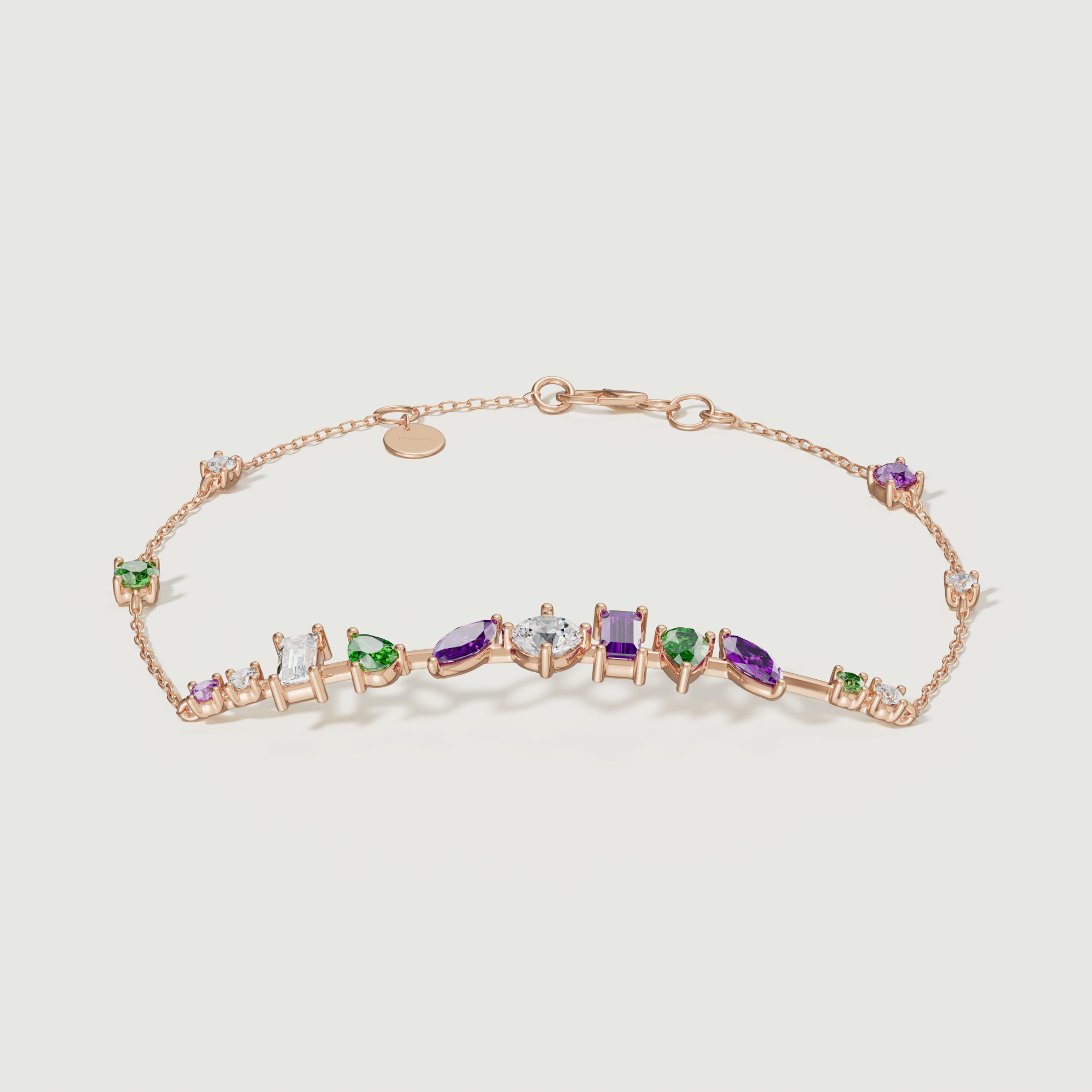 Fiesta Diamond And Precious Gem Bracelet In 18k Rose Gold
