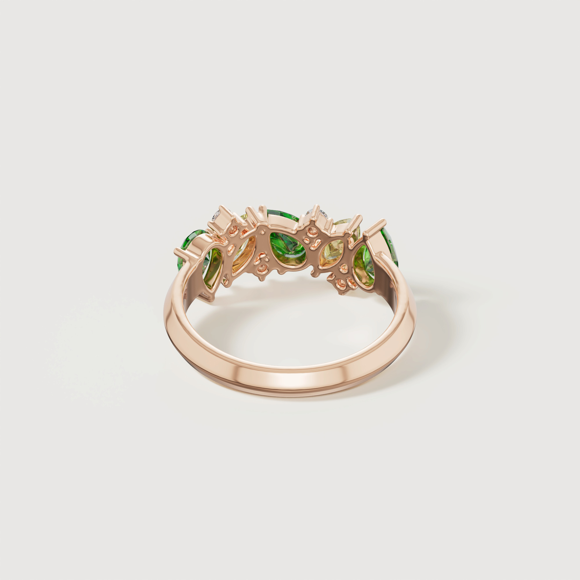Fiesta Diamond And Precious Gem Ring In 18k Rose Gold