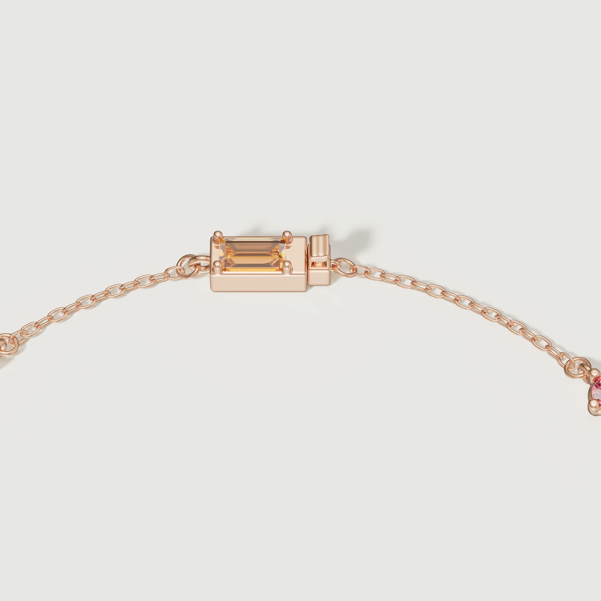Sparks Coloured Gemstones & Diamond Chain Bracelet 18k Rose Gold