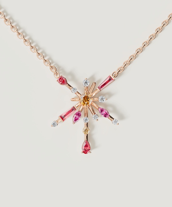 Sparks Diamond Necklace in 18K Rose Gold