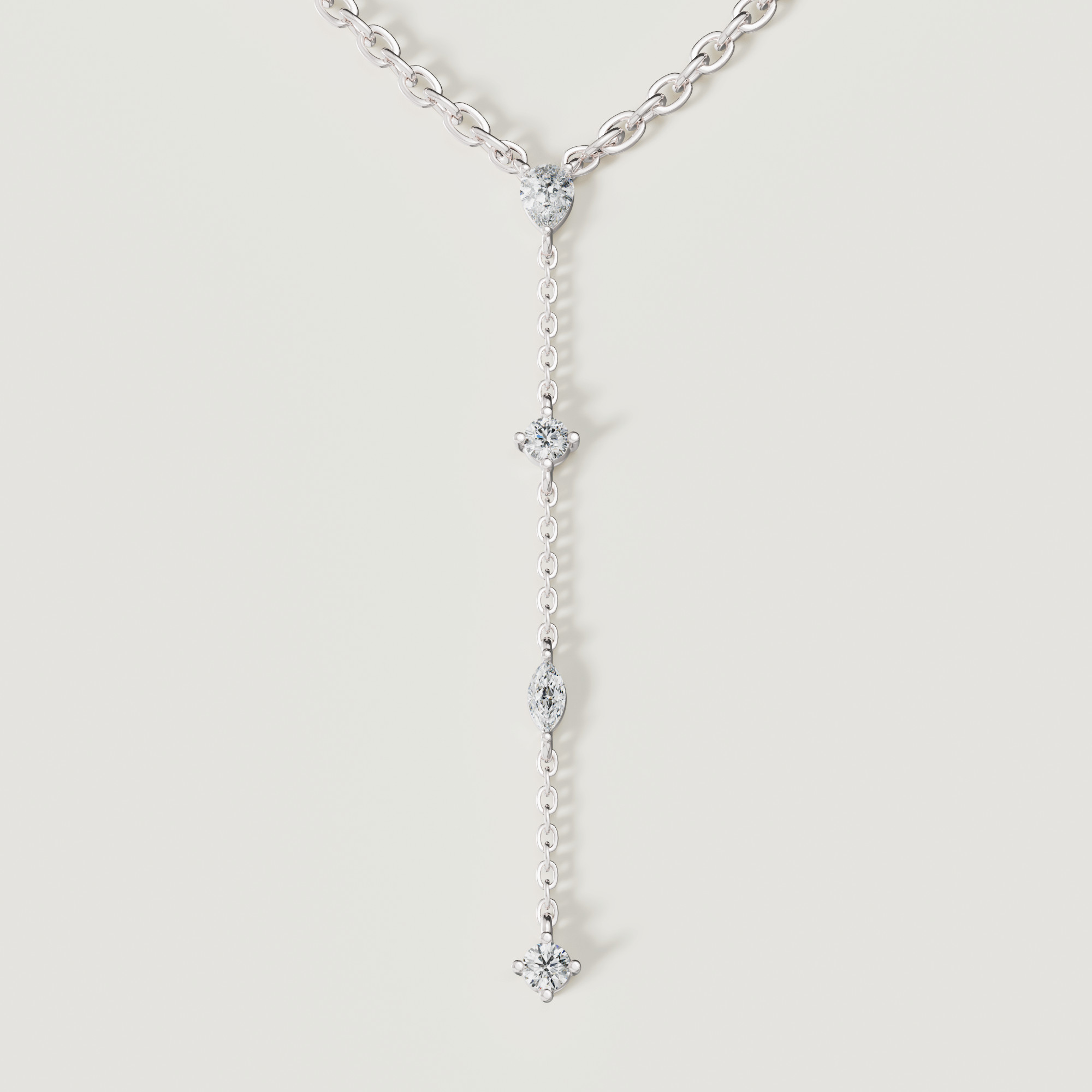 Sparkles 18k White Gold Diamond Necklace