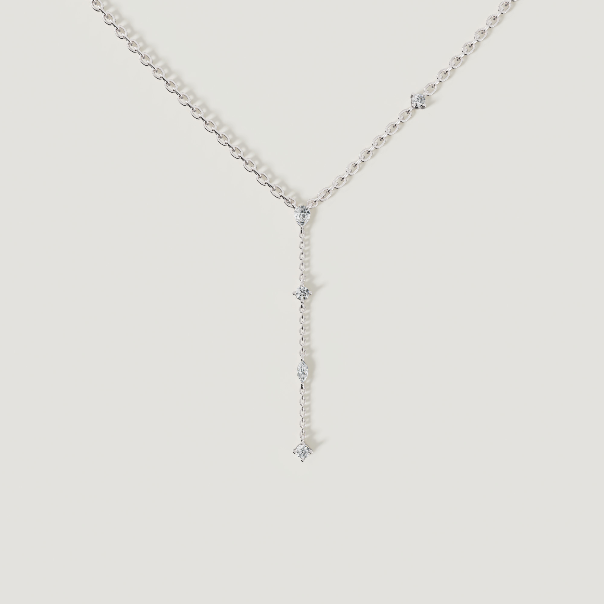 Sparkles 18k White Gold Diamond Necklace