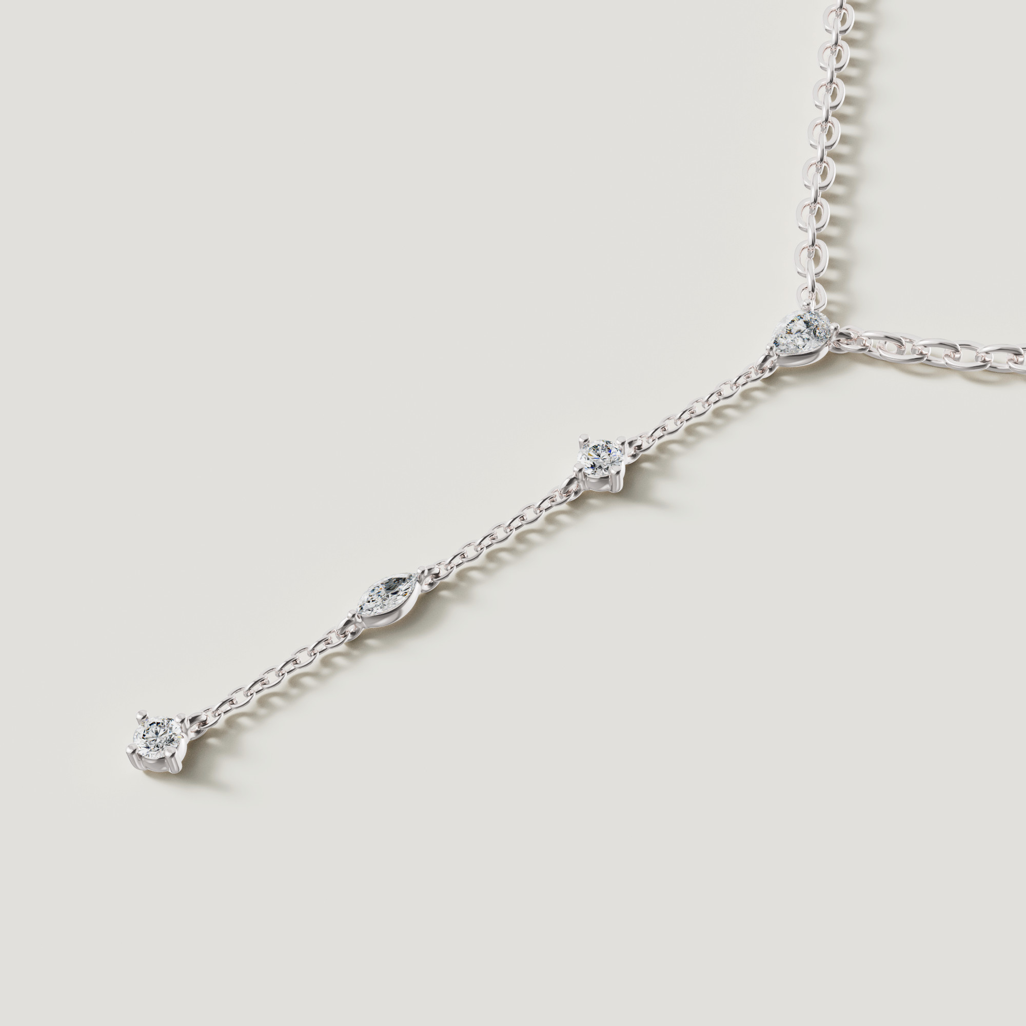 Sparkles 18k White Gold Diamond Necklace