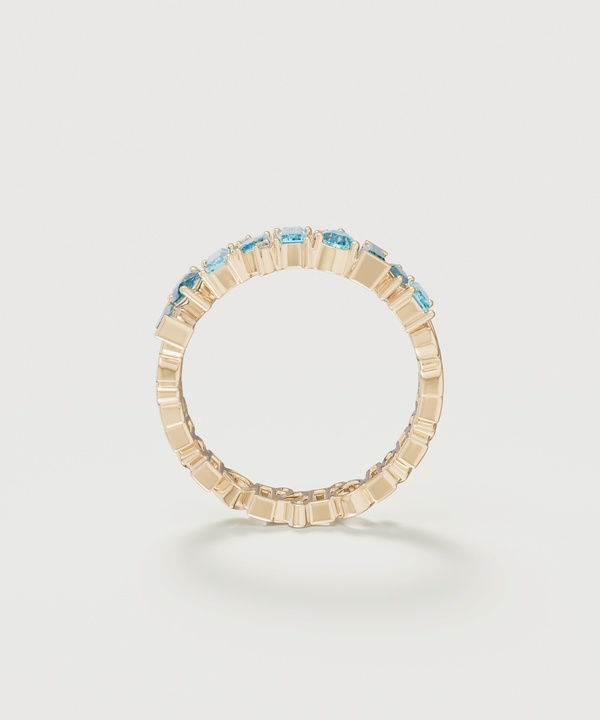 Sparkles 18k Yellow Gold Diamond Blue Topaz & London Topaz Ring