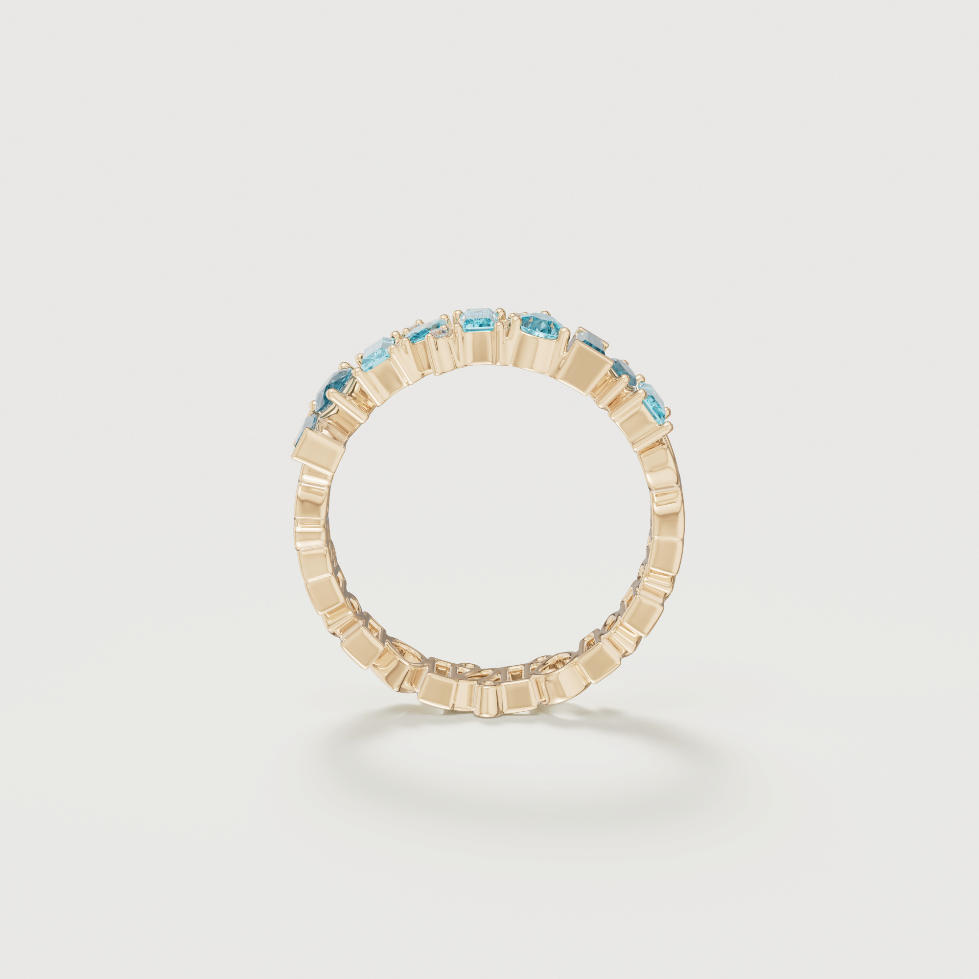 Sparkles 18k Yellow Gold Diamond Blue Topaz & London Topaz Ring