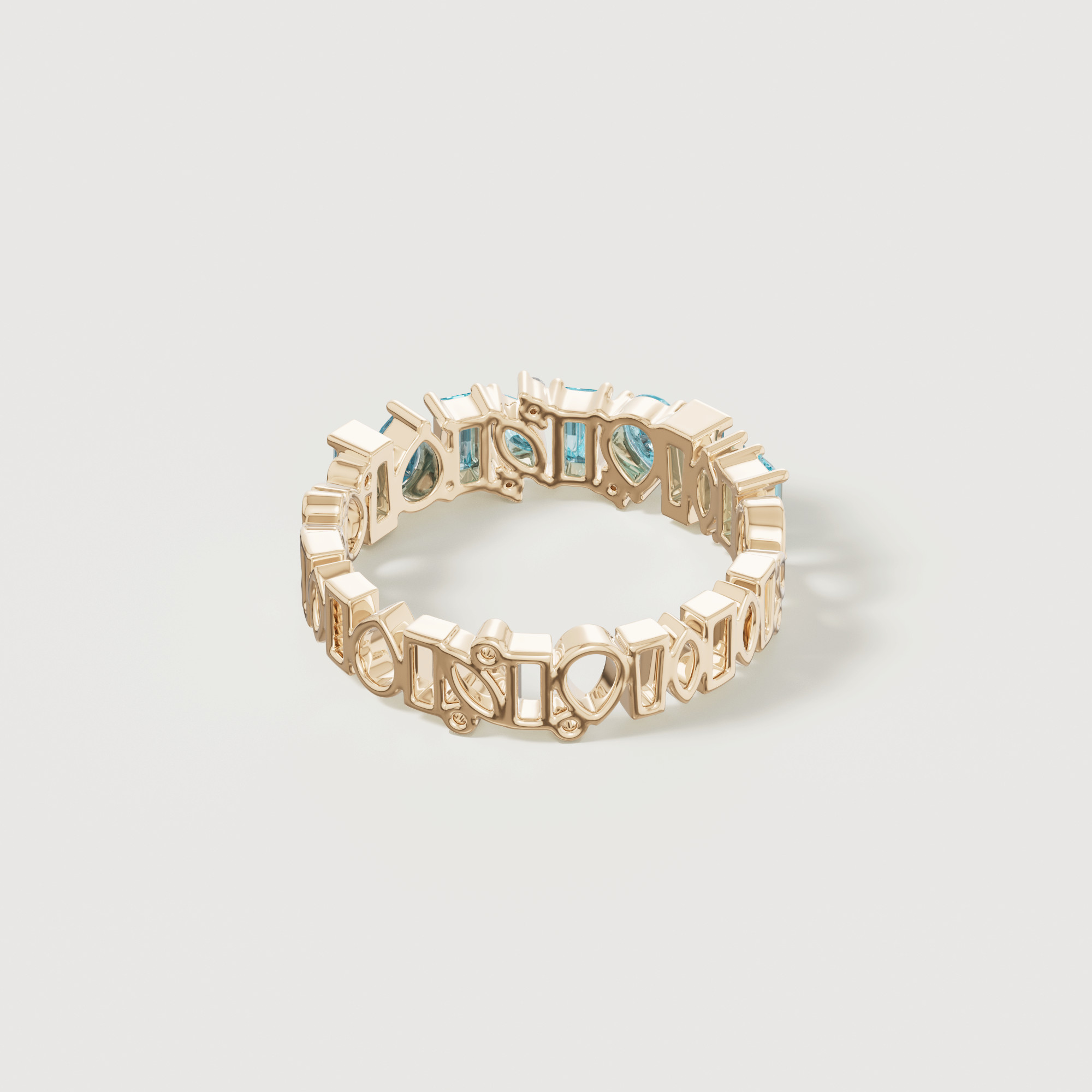 Sparkles 18k Yellow Gold Diamond Blue Topaz & London Topaz Ring