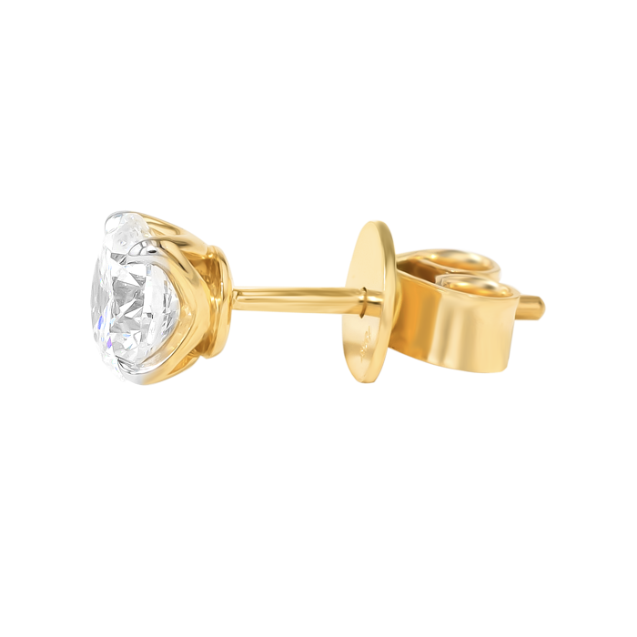 Solitaire 0 5 Carat Diamond Stud Earrings In 18k Yellow Gold