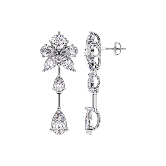 Luxe 4 Carat Lab Grown Diamond Earrings In 18k White Gold