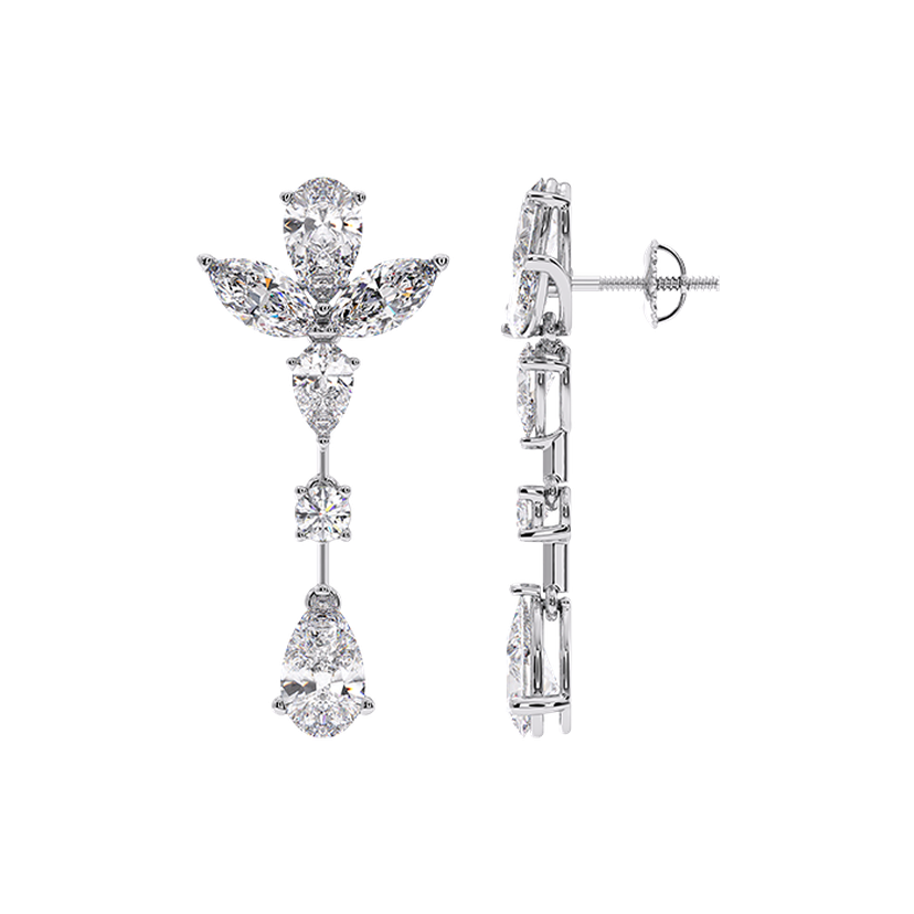 Luxe 4 Carat Lab Grown Diamond Earrings In 18K White Gold