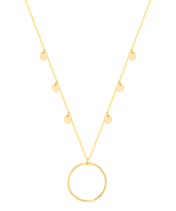 Disc Necklace in 18K Yellow Gold