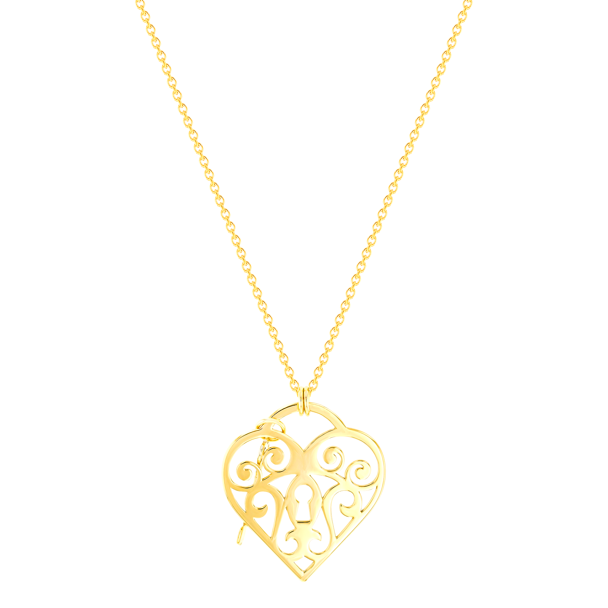 Galeria Pendant And Chain In 18k Yellow Gold