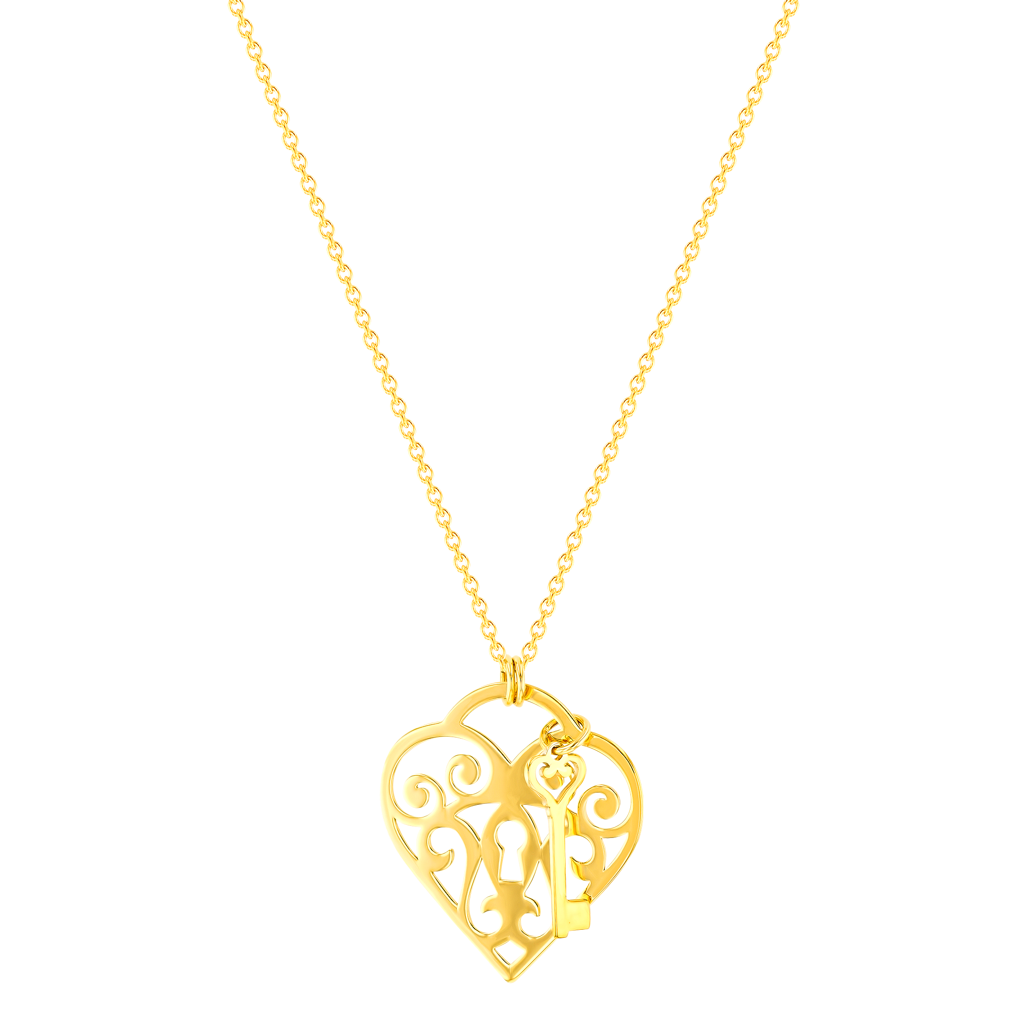 Galeria Pendant And Chain In 18k Yellow Gold