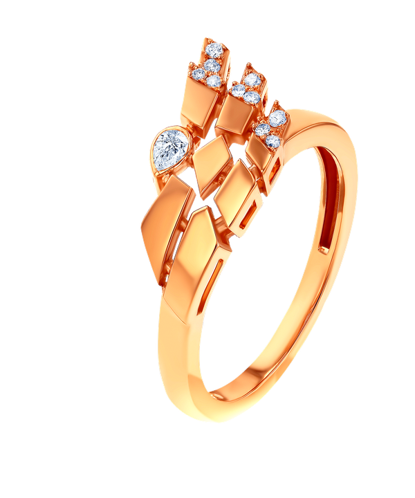 Glacial Ring In 18k Rose Gold Studded Diamonds