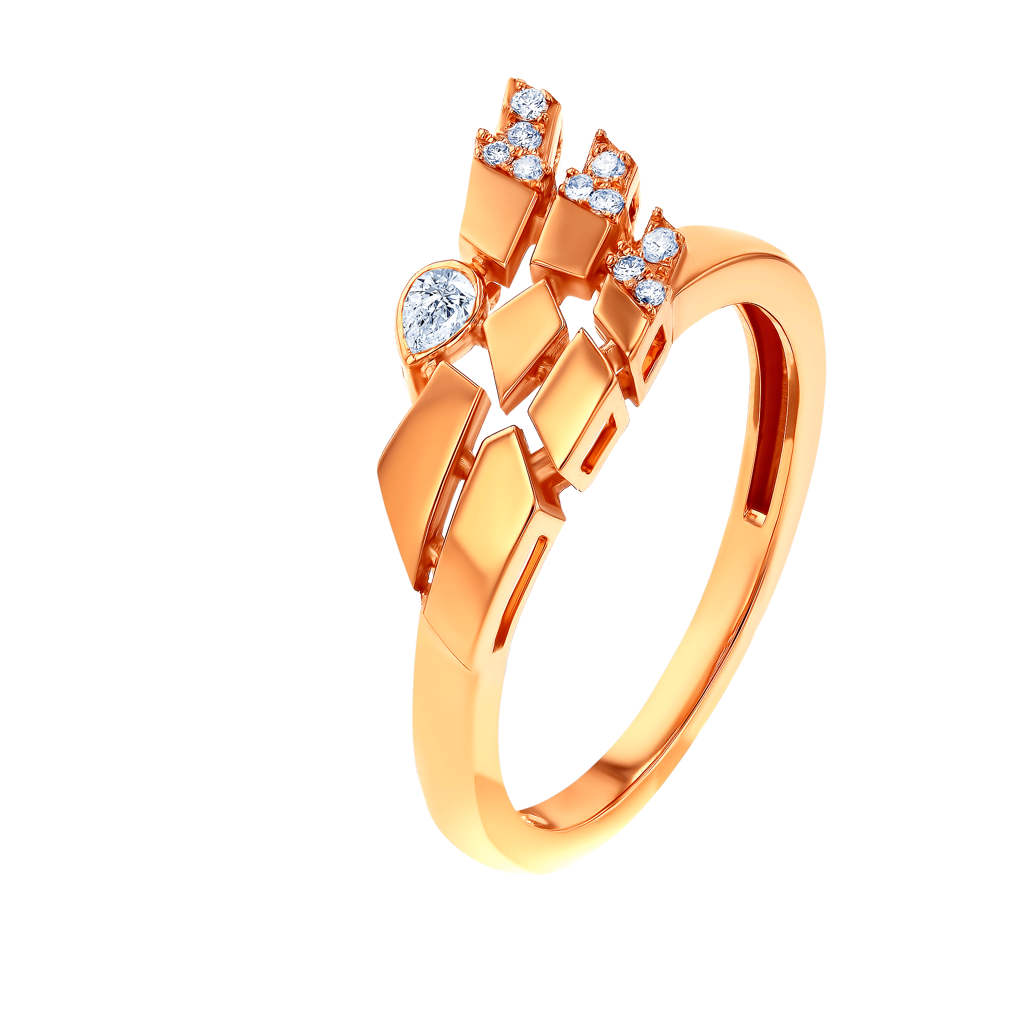 Glacial Ring In 18k Rose Gold Studded Diamonds