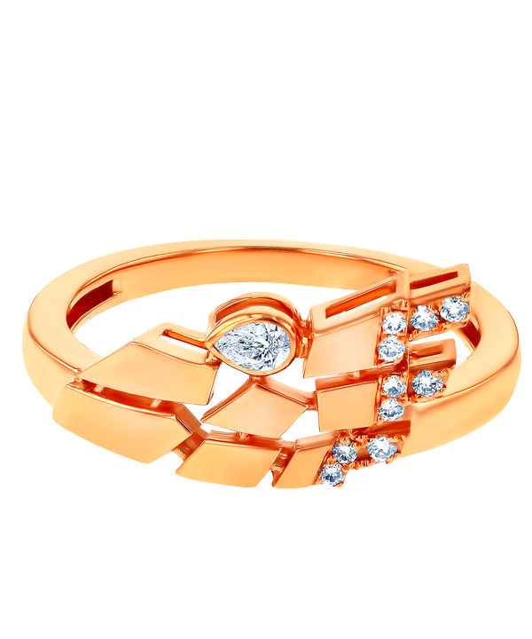 Glacial Ring In 18k Rose Gold Studded Diamonds