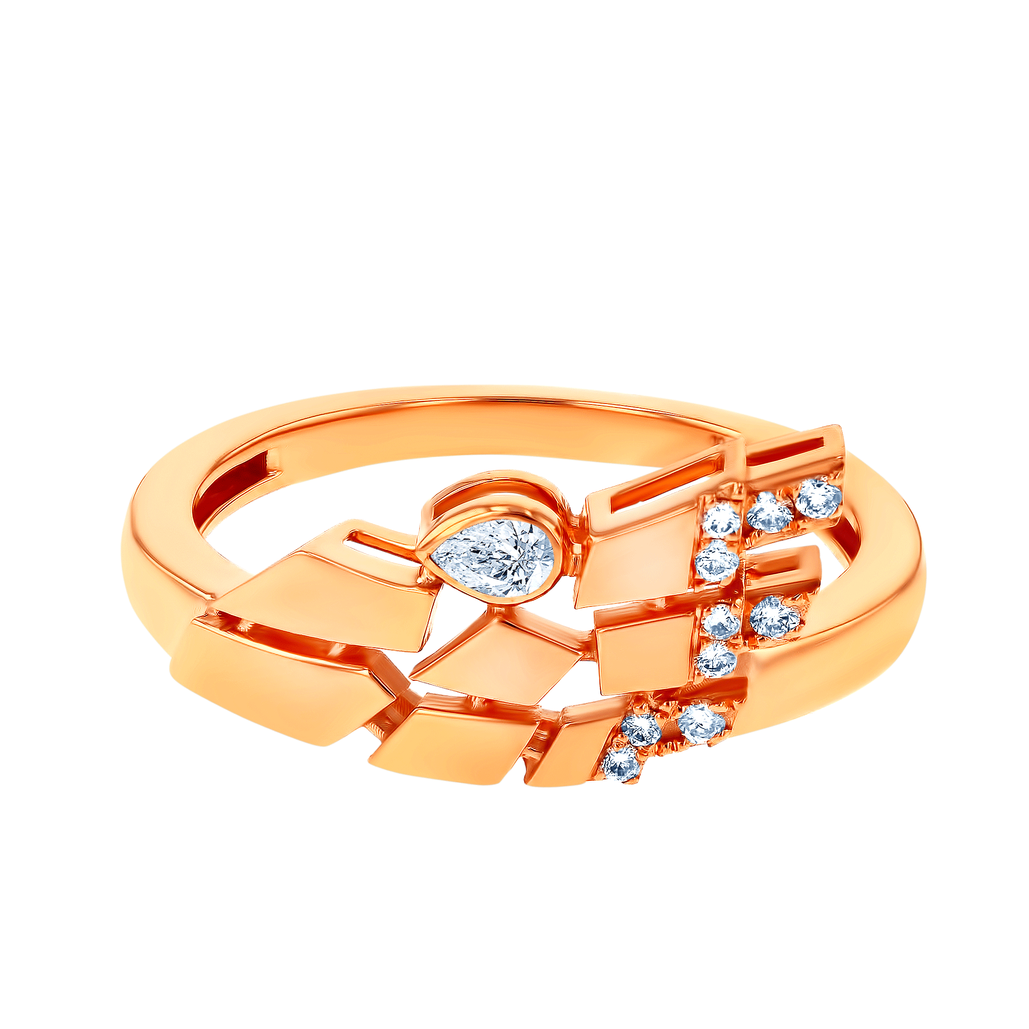 Glacial Ring In 18k Rose Gold Studded Diamonds