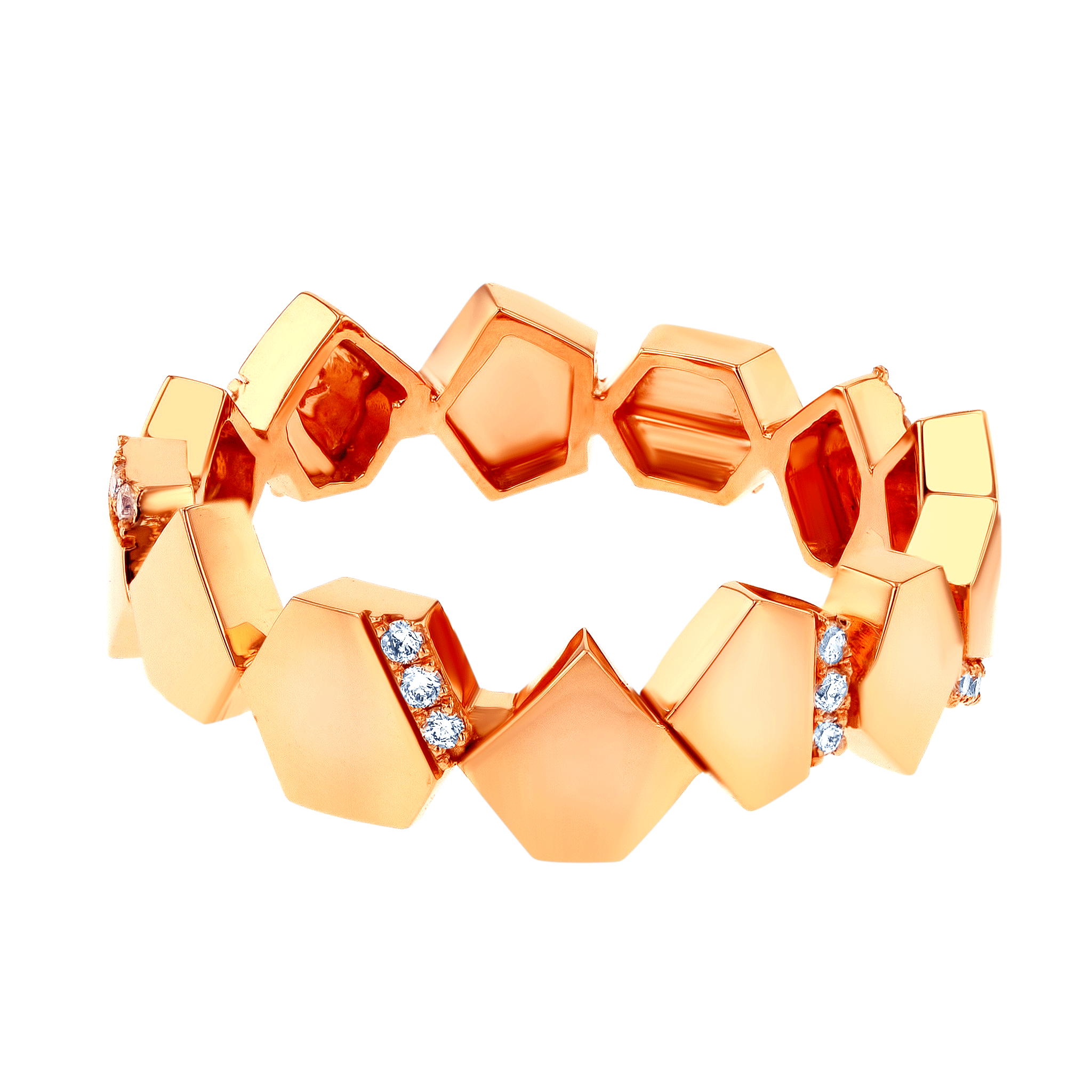 Glacial Ring In 18K Rose Gold Studded With Diamonds