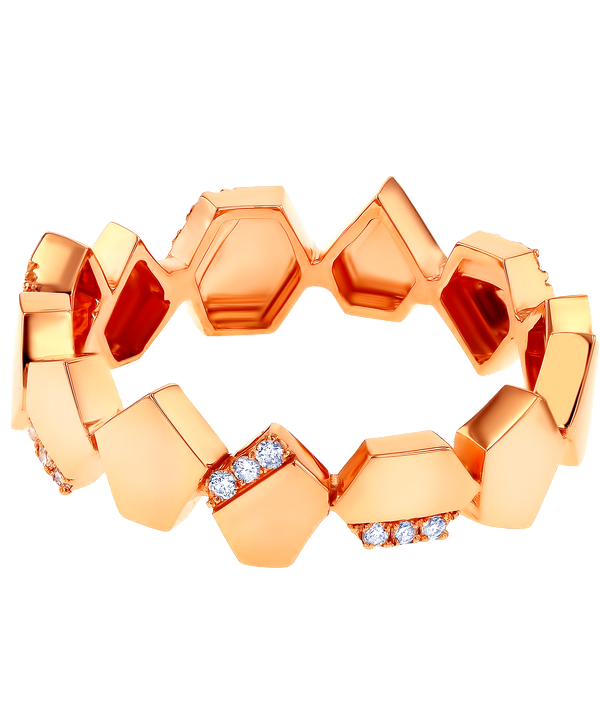 Frost Diamond Ring in 18K Rose Gold