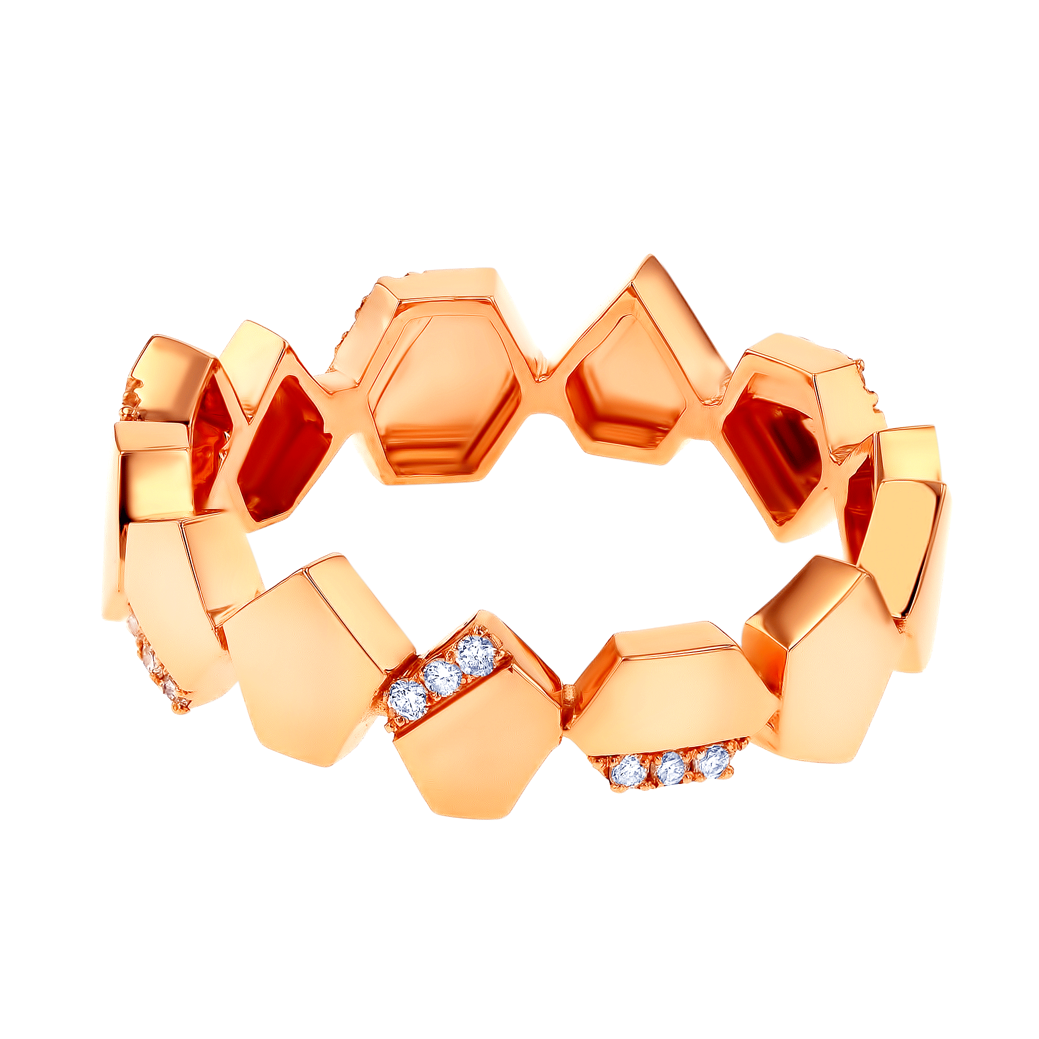 Glacial Ring In 18K Rose Gold Studded With Diamonds