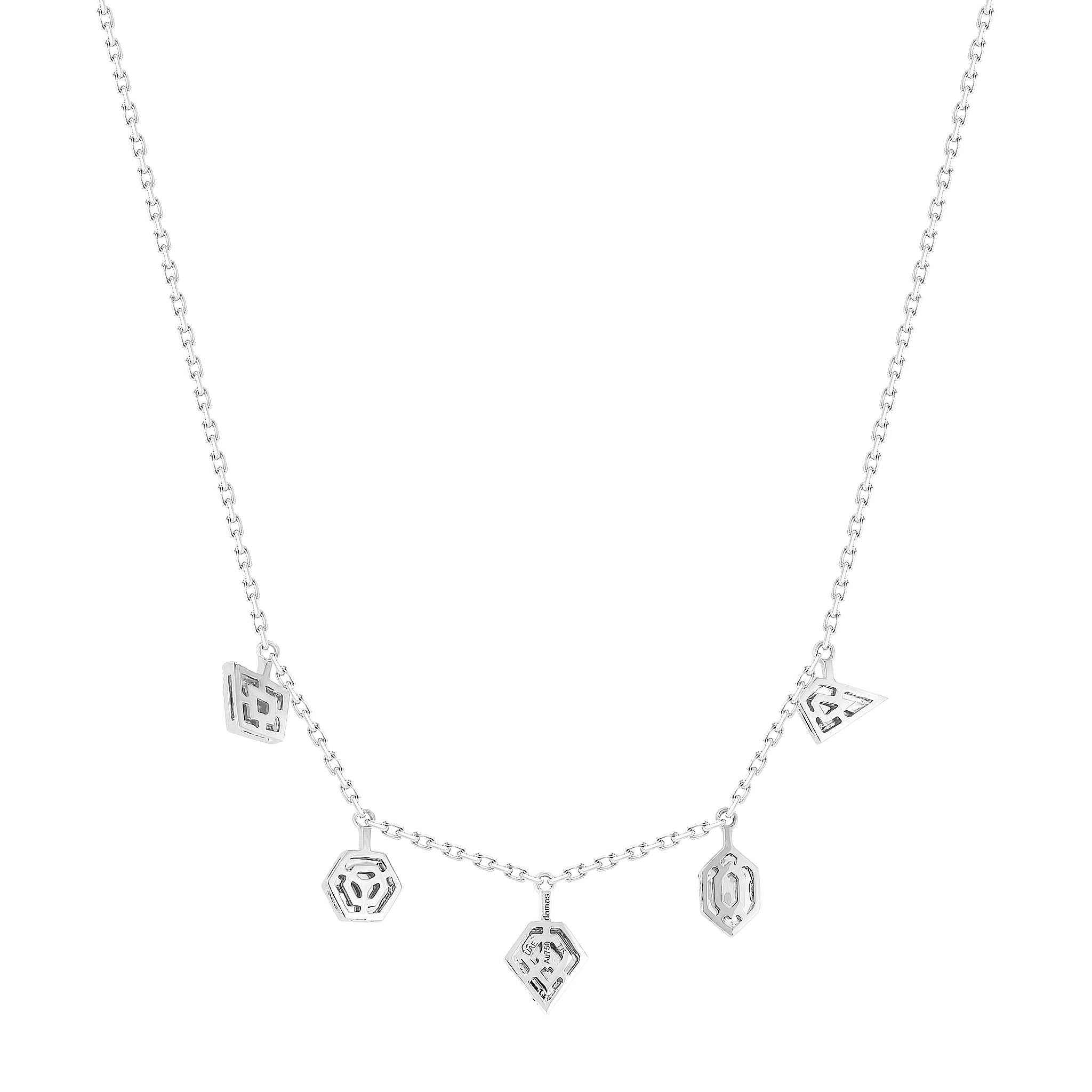 Glacial Necklace In 18k White Gold Studded With Diamonds