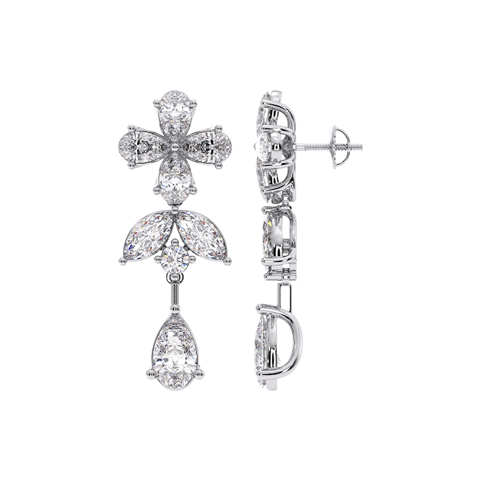Luxe 4 Carat Lab Grown Diamond Earrings In 18k White Gold