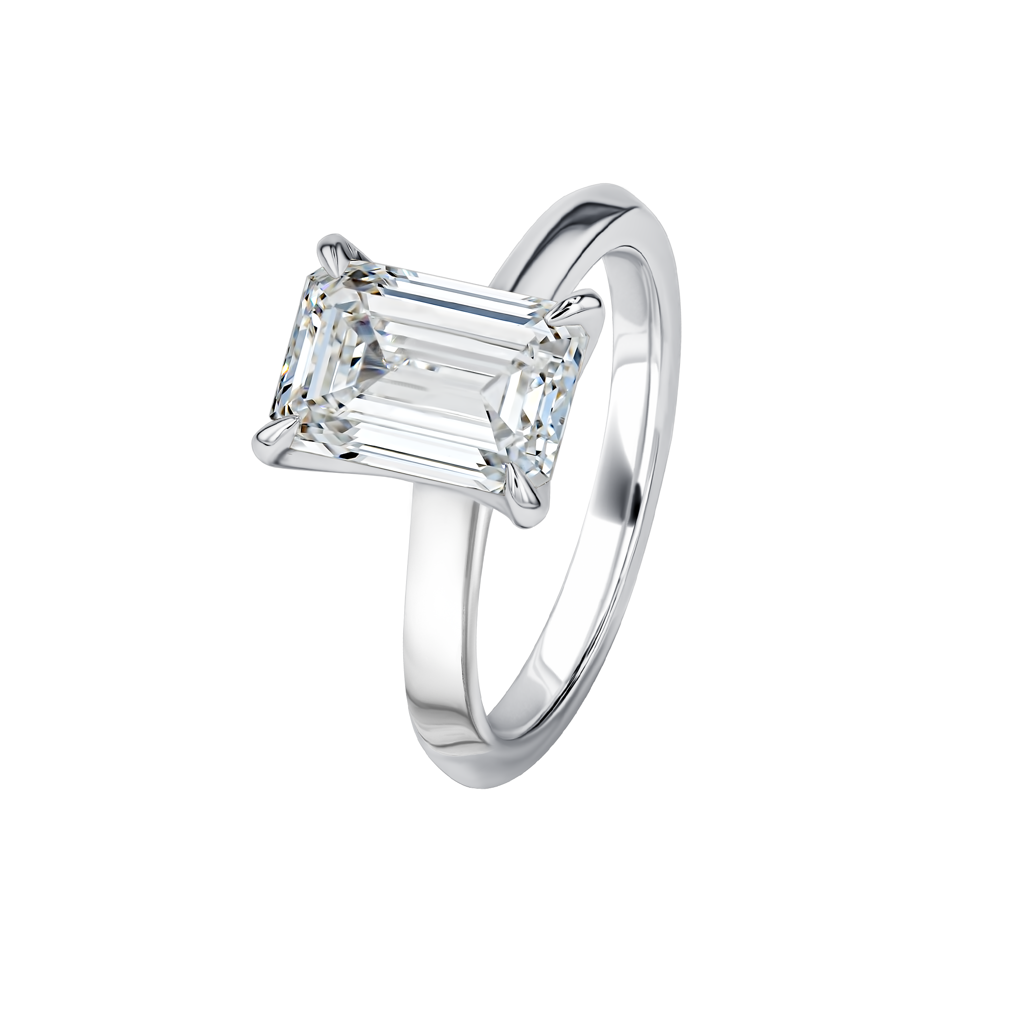 Brilliant Diamond Ring In 18K White Gold