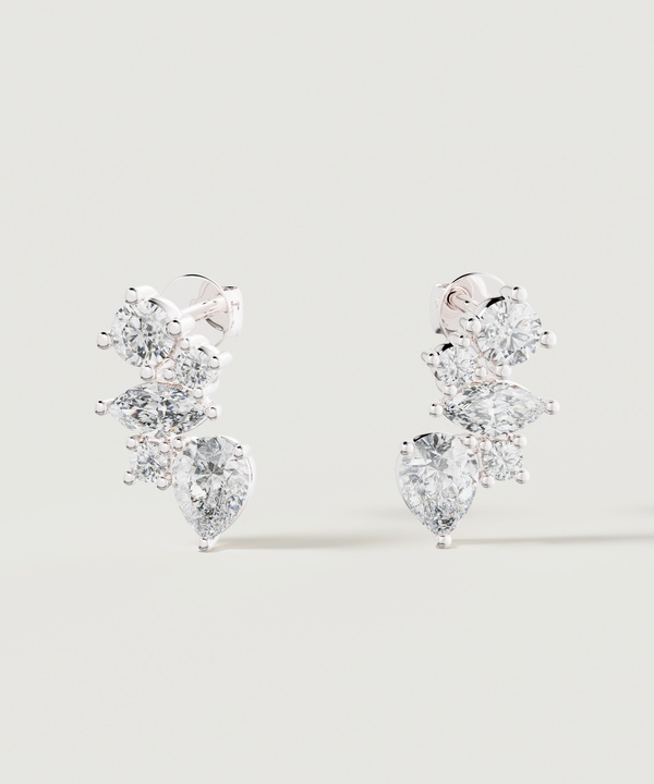 Sparkles 18k White Gold Diamond Earrings