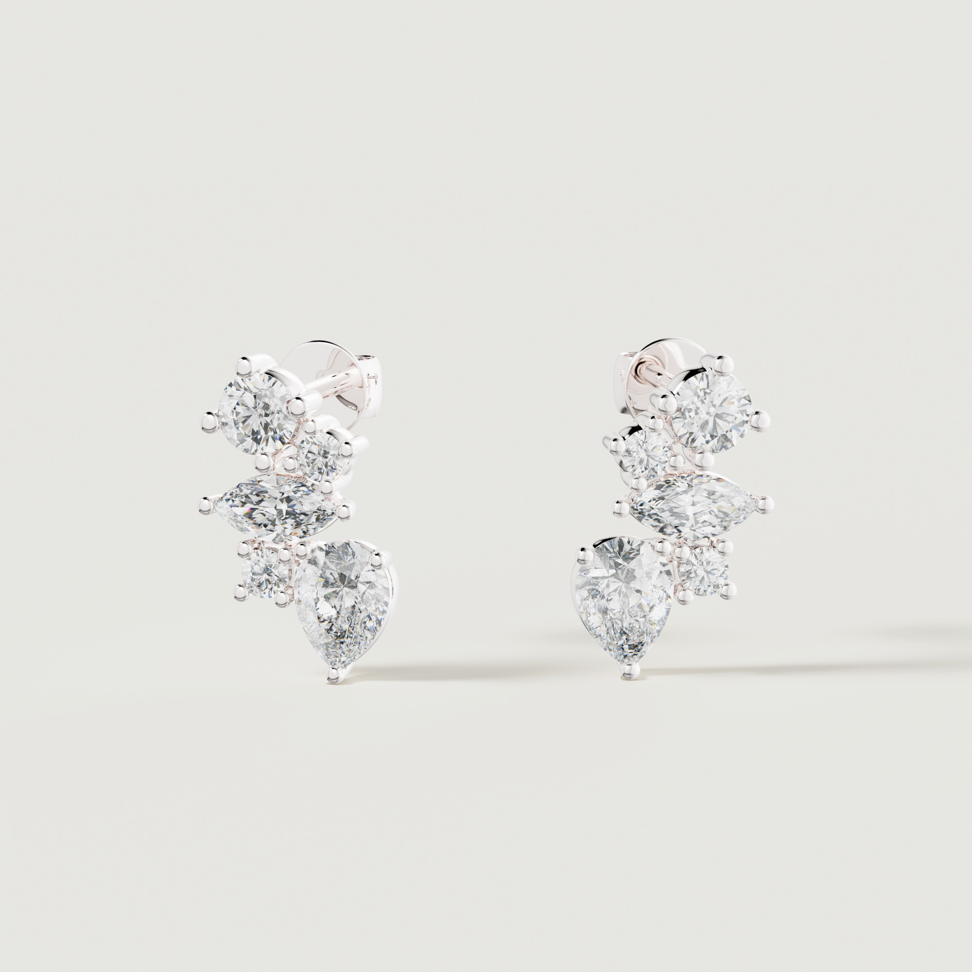 Sparkles 18k White Gold Diamond Earrings