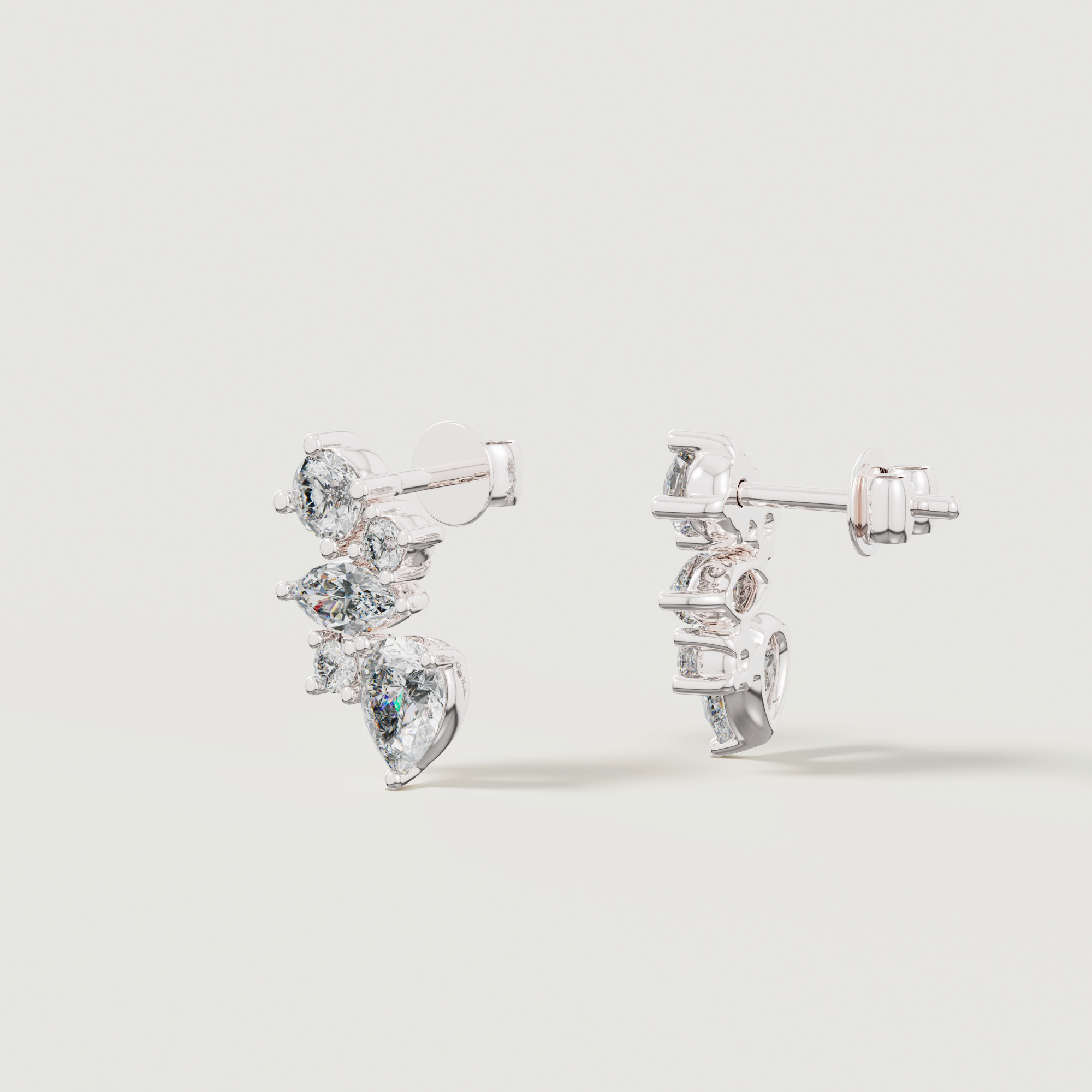Sparkles 18k White Gold Diamond Earrings