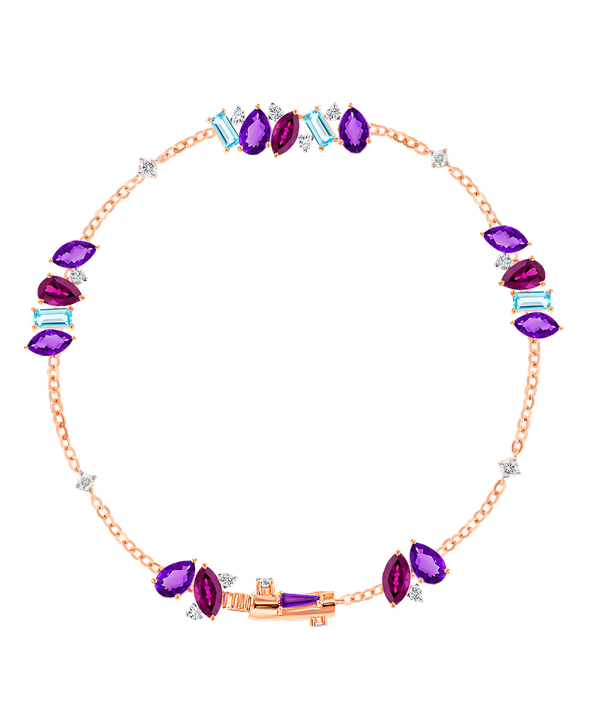 Flare Semi Precious Bracelet In 18k Rose Gold