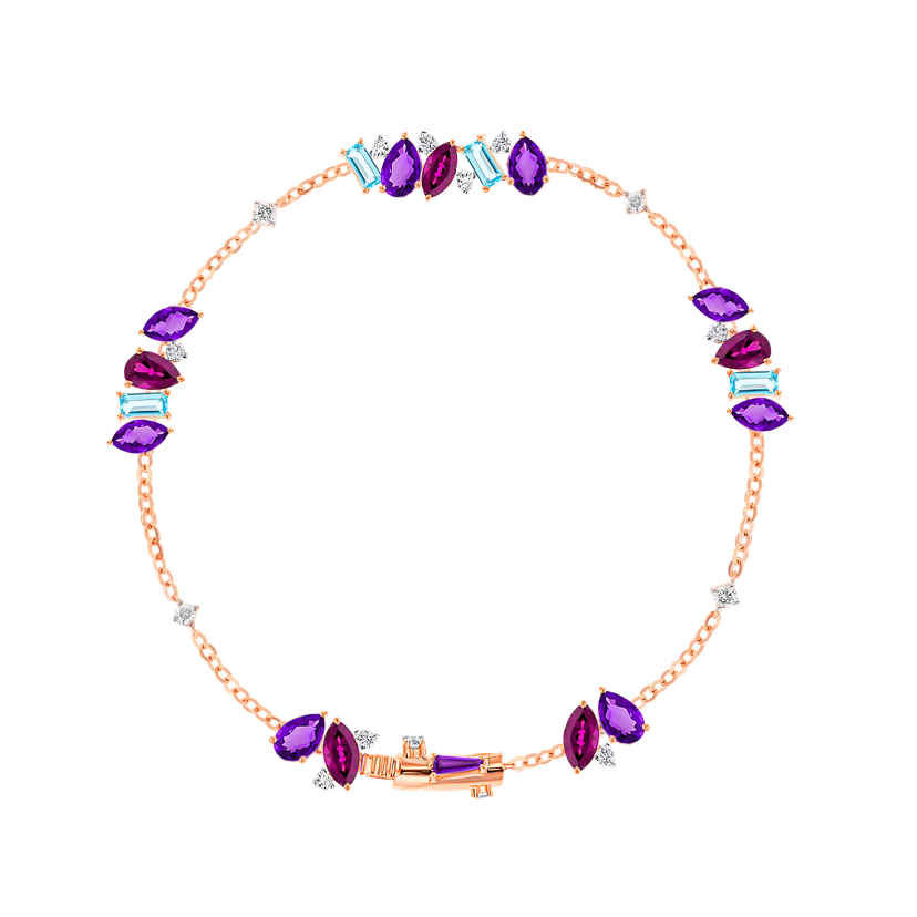 Flare Semi Precious Bracelet In 18k Rose Gold