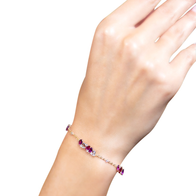 Flare Semi Precious Bracelet In 18k Rose Gold