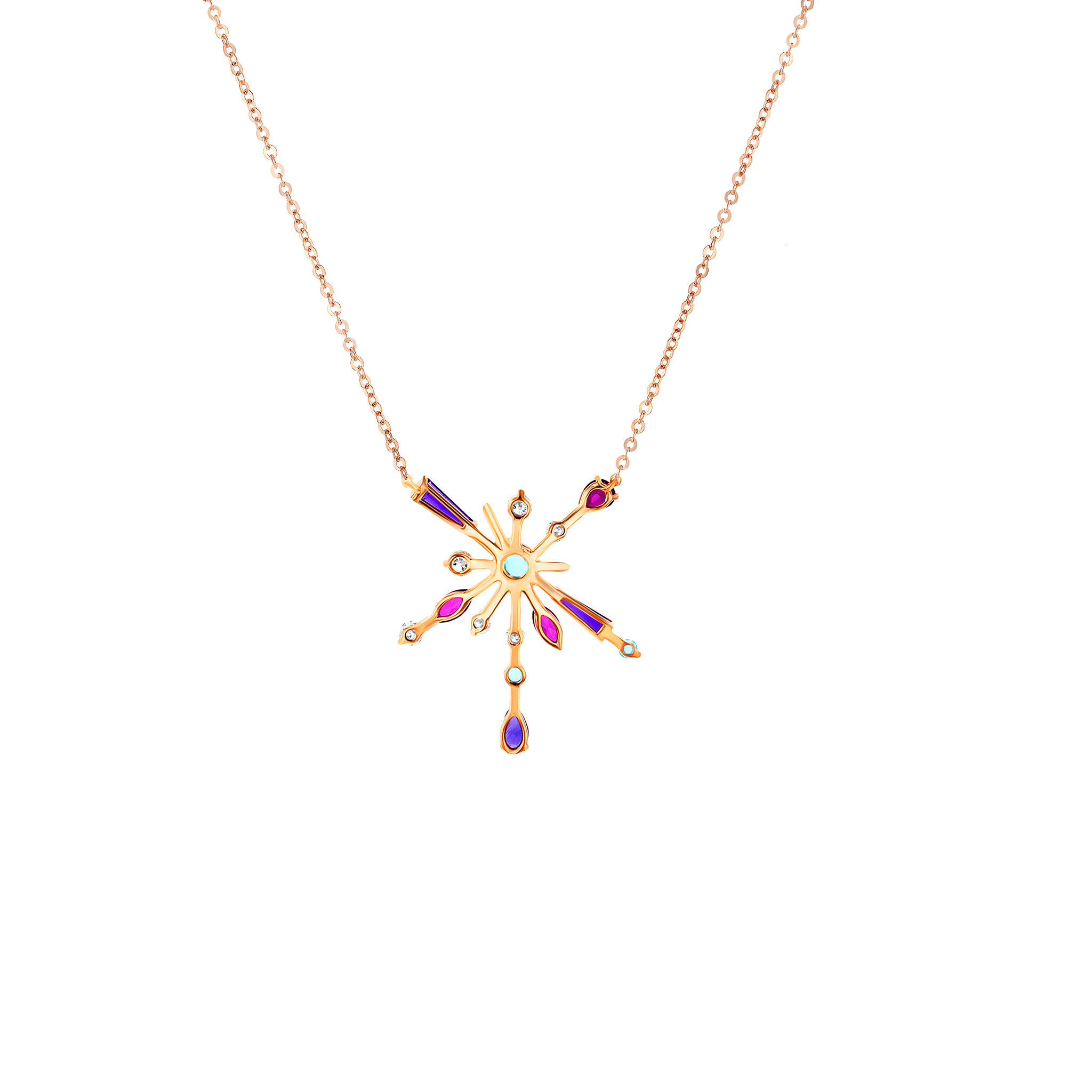 Flare Semi Precious Necklace In 18k Rose Gold