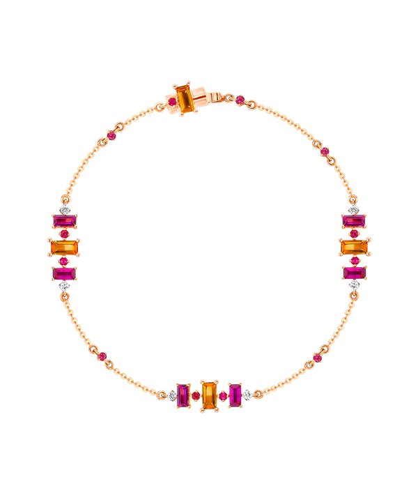 Sparks Coloured Gemstones & Diamond Bracelet 18k Rose Gold