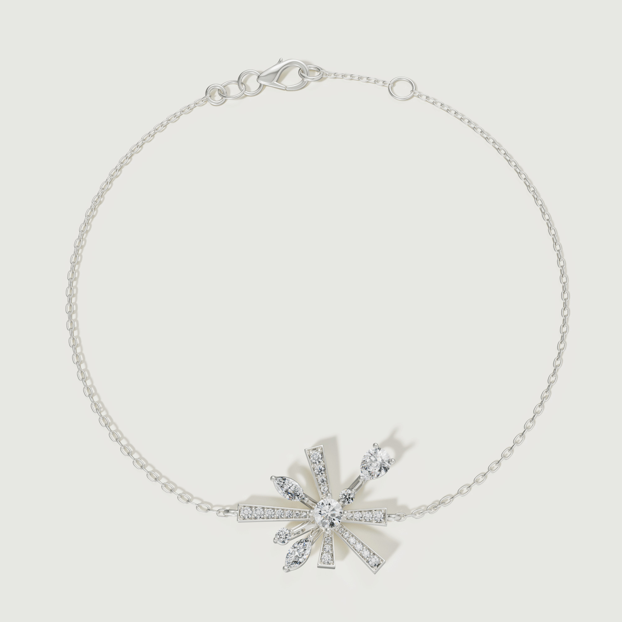 Sparkles 18k White Gold Diamond Bracelet