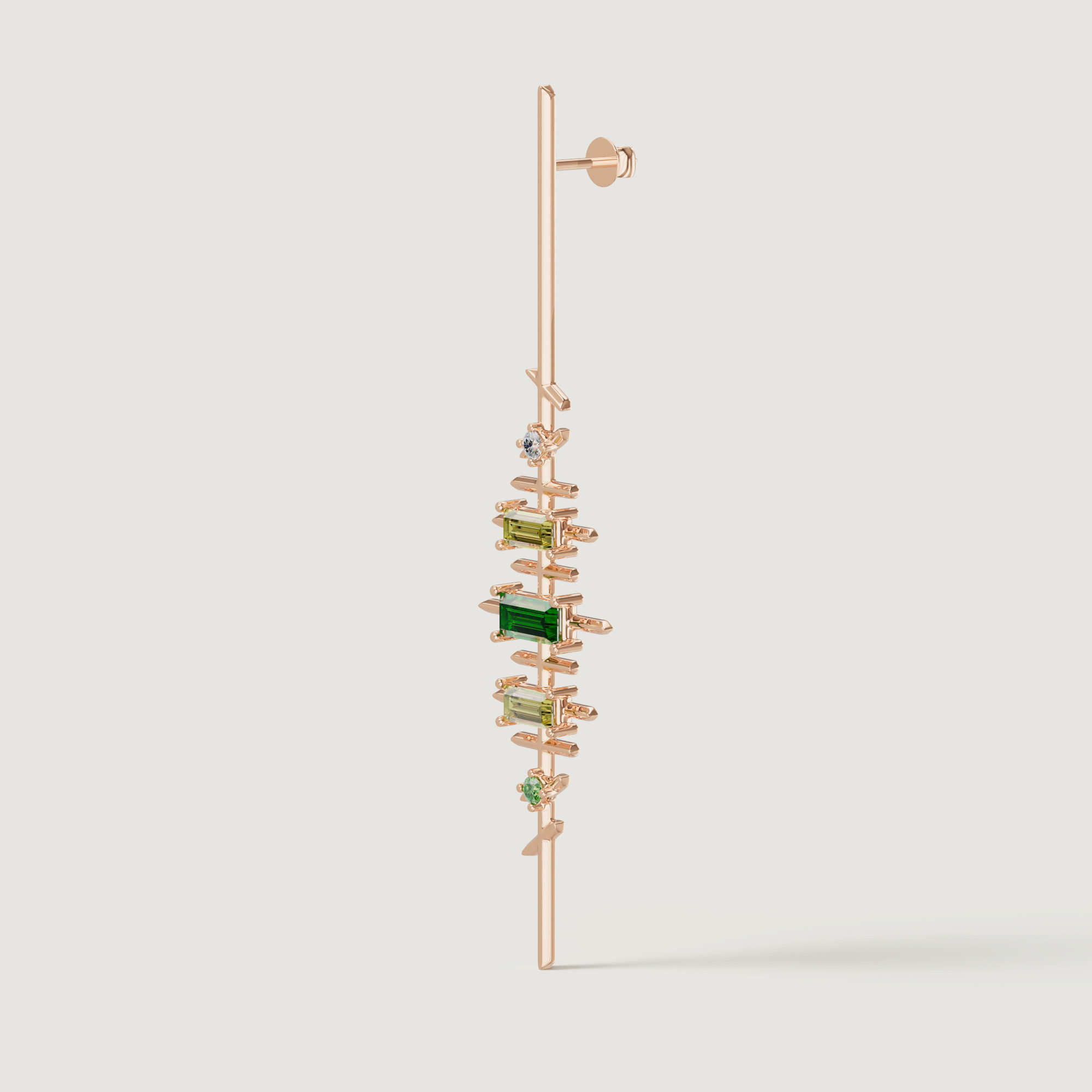 Fiesta Diamond And Precious Gem Earrings In 18k Rose Gold