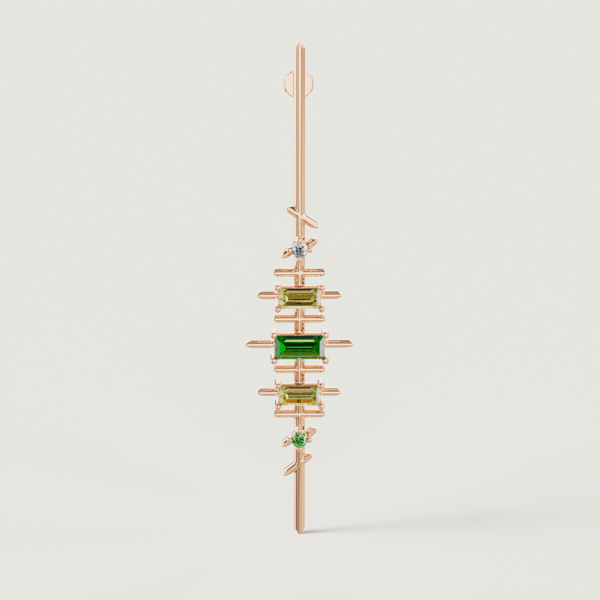 Fiesta Diamond And Precious Gem Earrings In 18k Rose Gold