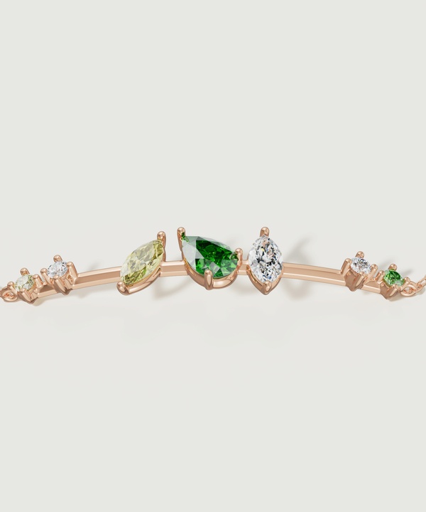Fiesta Diamond And Precious Gem Bracelet In 18k Rose Gold