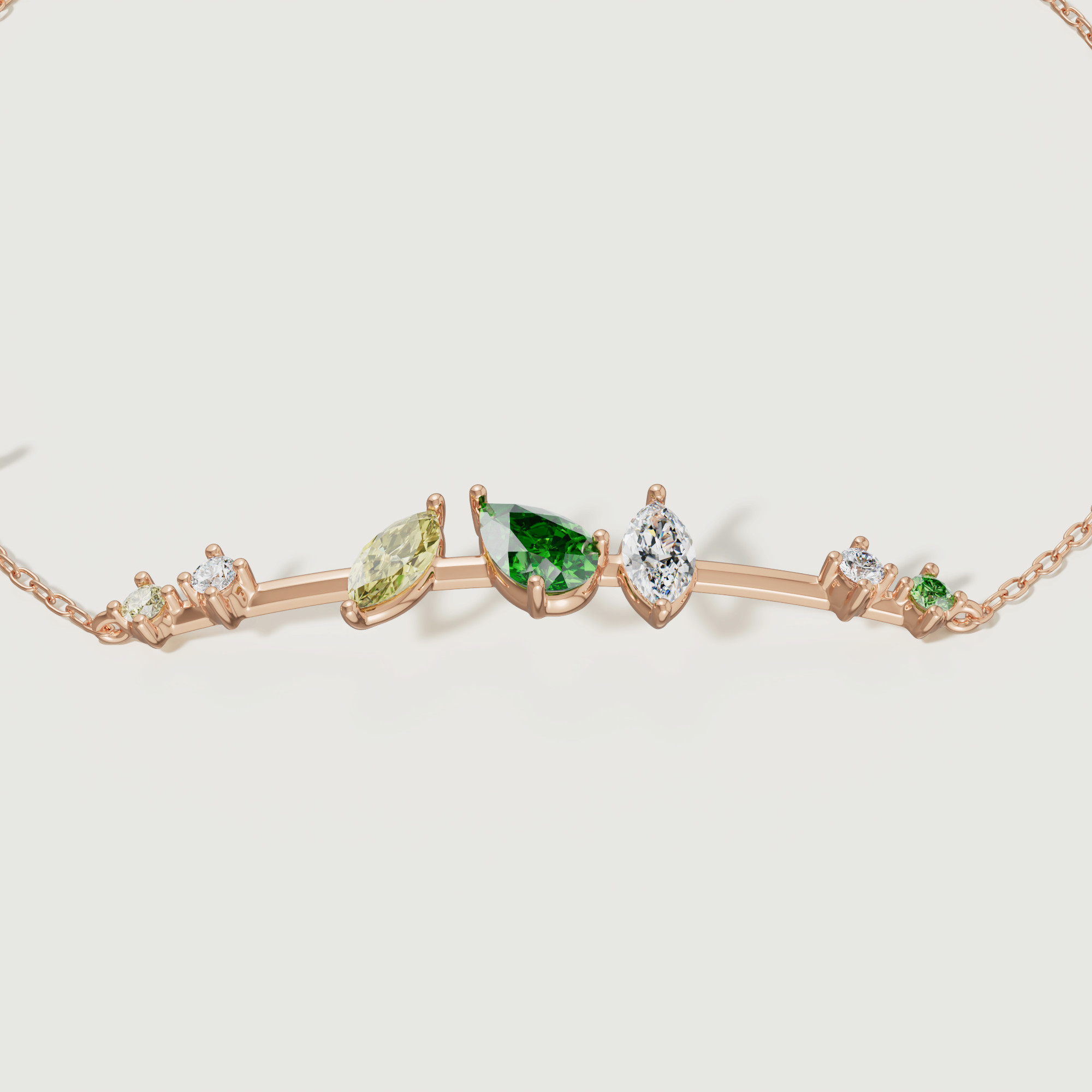 Fiesta Diamond And Precious Gem Bracelet In 18k Rose Gold
