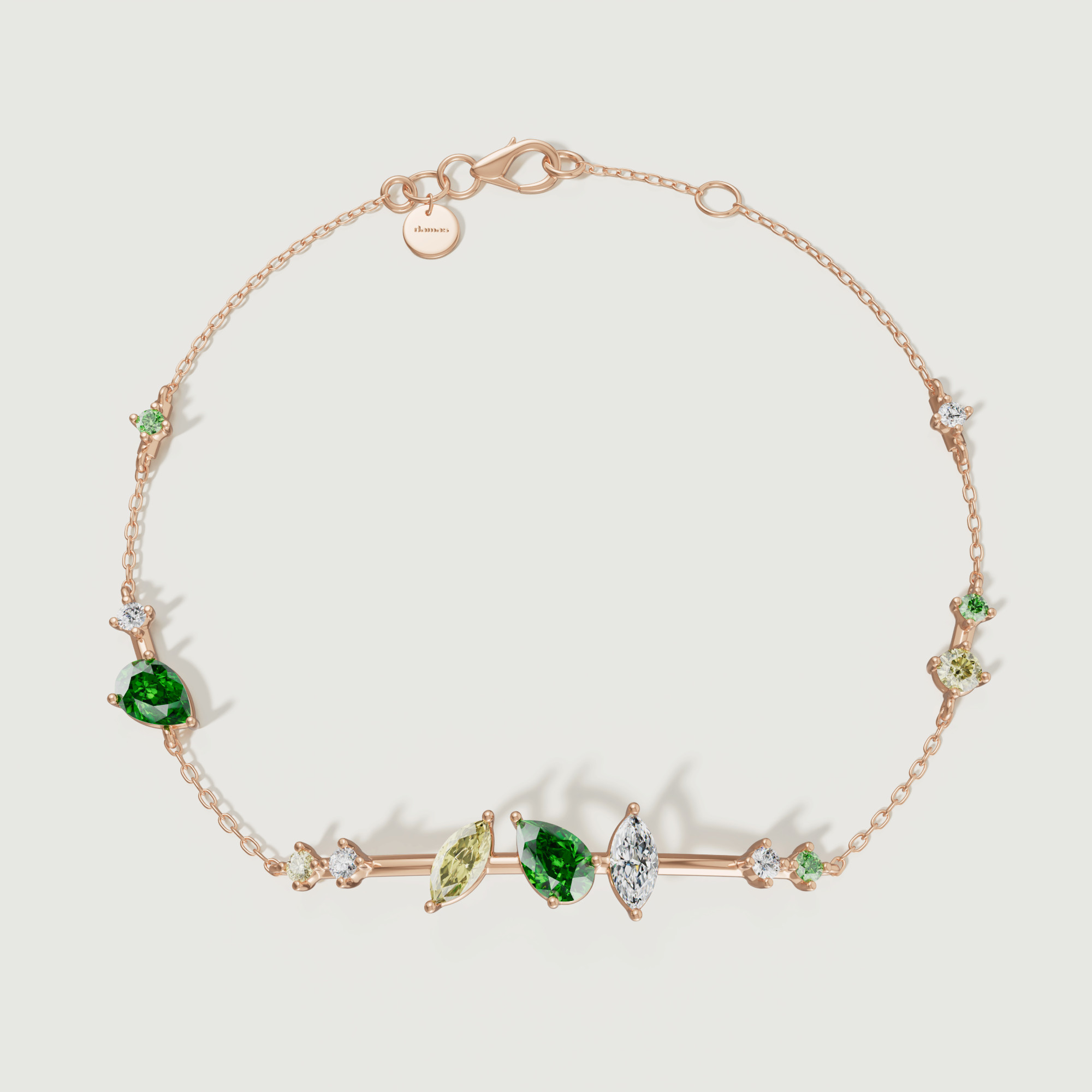 Fiesta Diamond And Precious Gem Bracelet In 18k Rose Gold