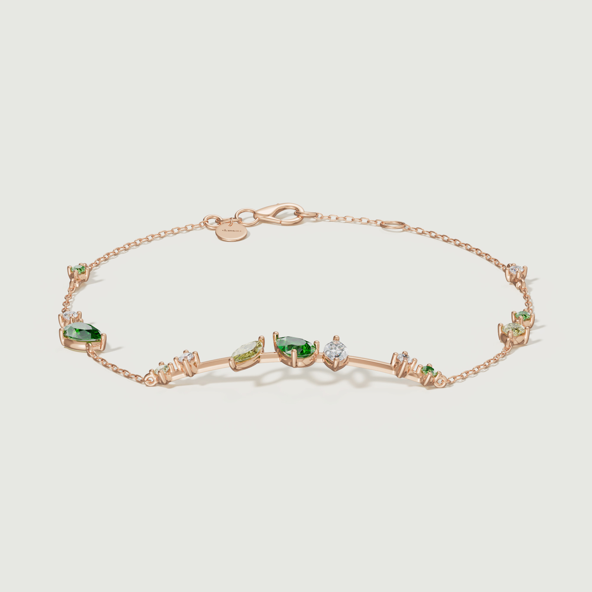 Fiesta Diamond And Precious Gem Bracelet In 18k Rose Gold