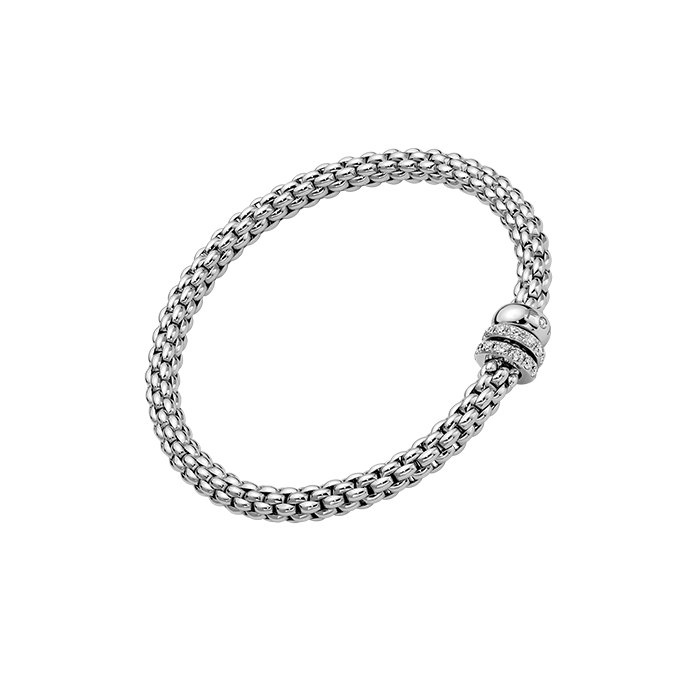 Solo Flex'it Bracelet With Three Rondels And Diamond Pavé